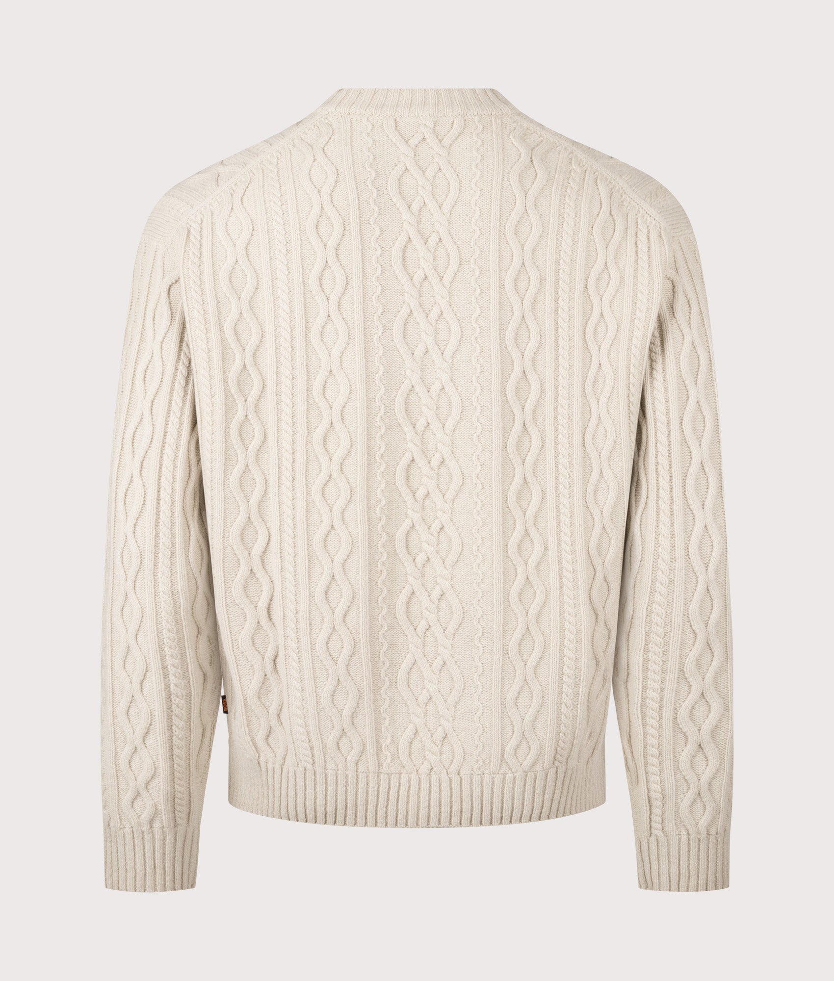 Kableto Jumper in Light Beige | 100% Wool | BOSS | EQVVS | Back shot 