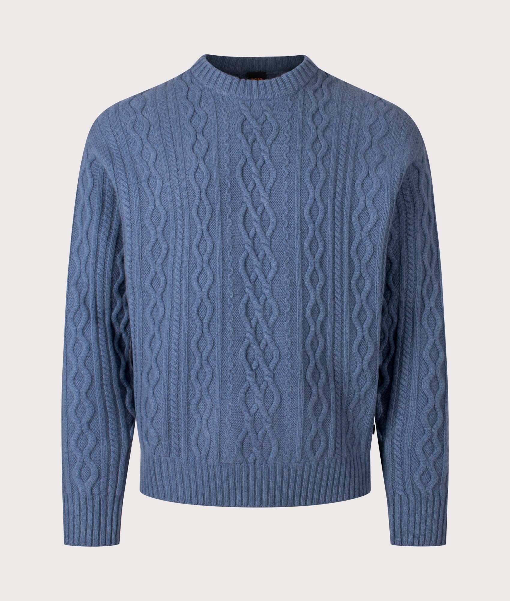 Kableto Jumper in Open Blue | 100% Wool | BOSS | EQVVS | Front shot 