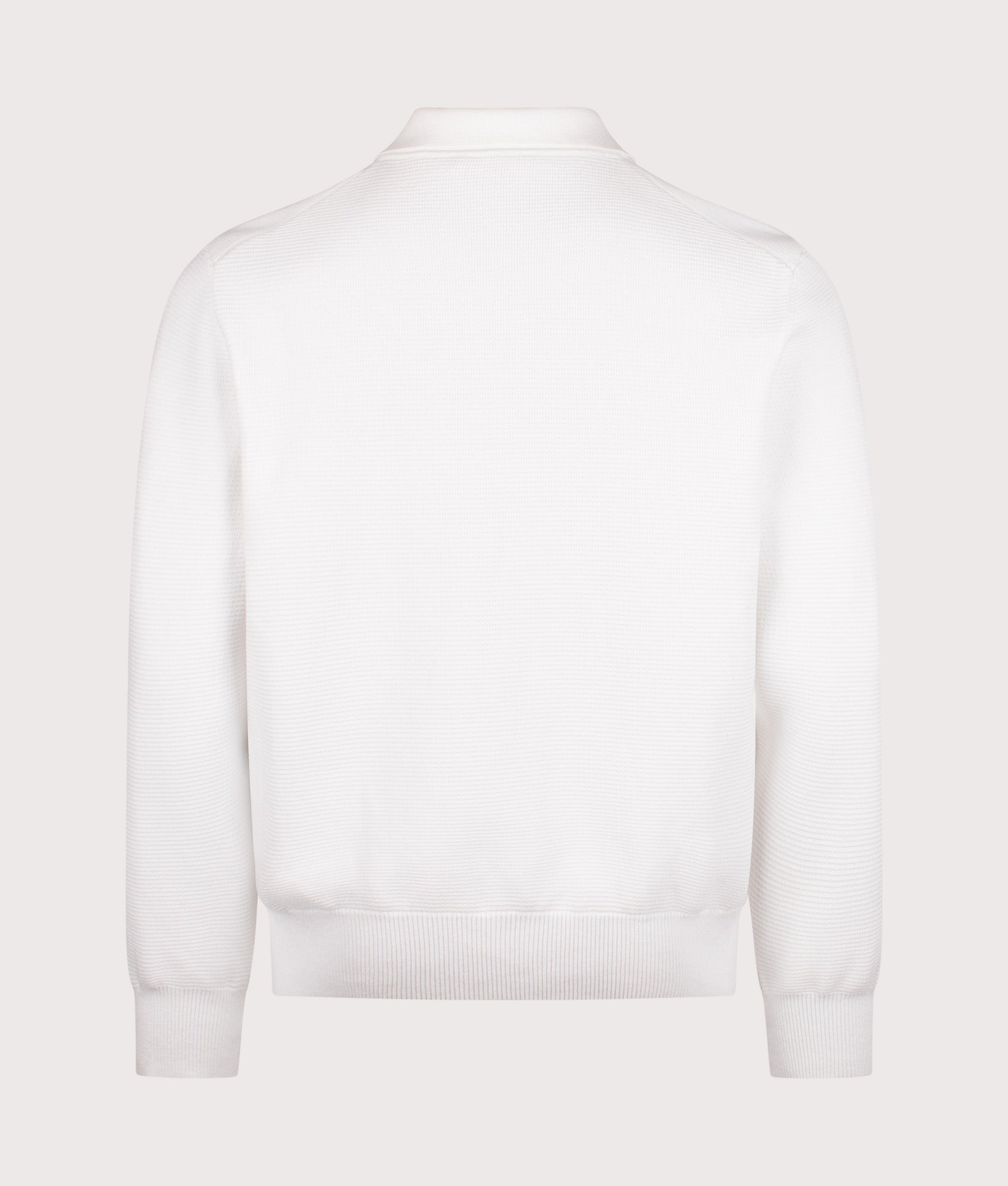 Relaxed Fit Long Sleeve San Pauley Polo Shirt in Natural | 100% Cotton | HUGO | EQVVS | Back shot 