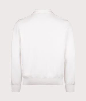 Relaxed Fit Long Sleeve San Pauley Polo Shirt in Natural | 100% Cotton | HUGO | EQVVS | Back shot 