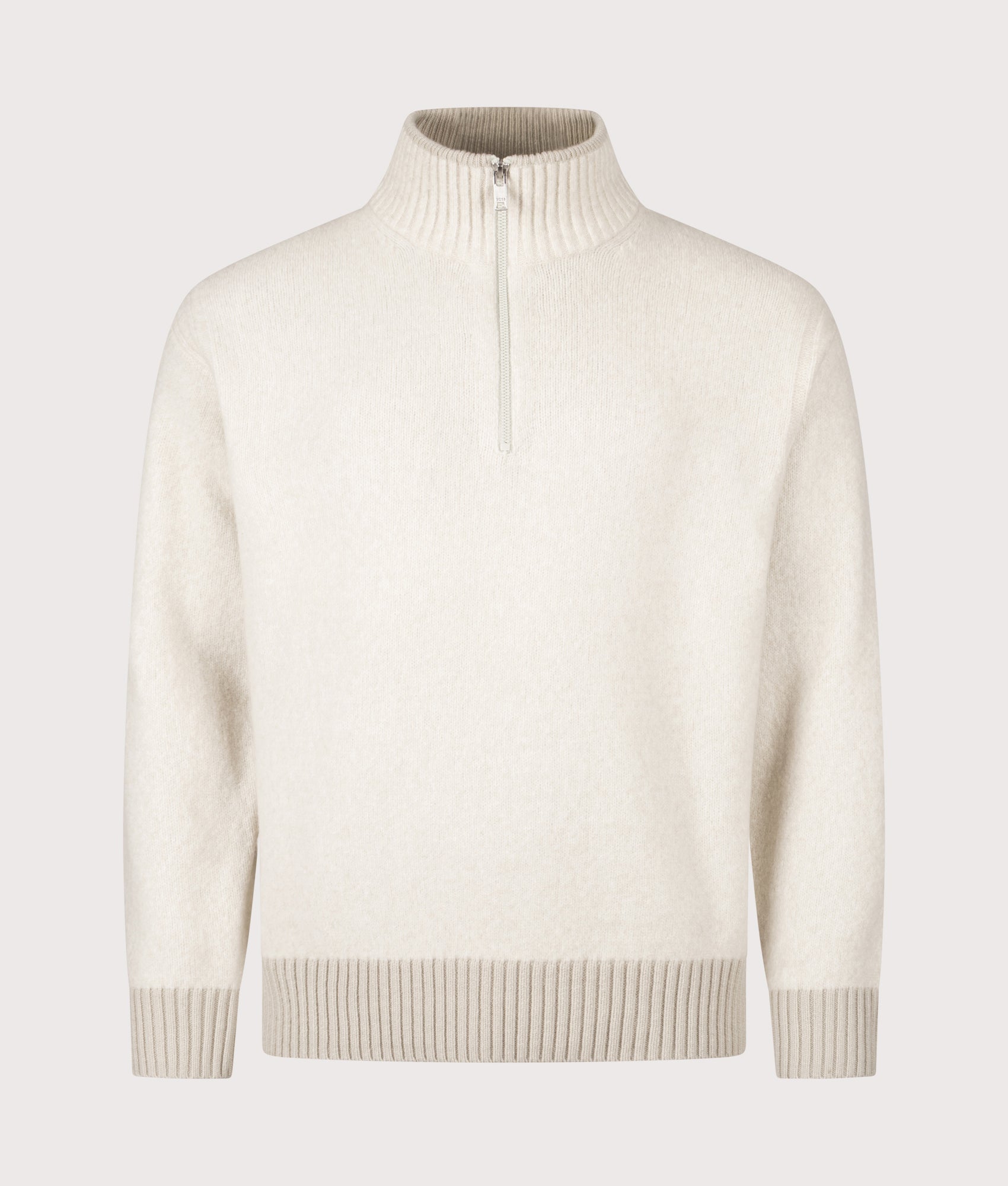 Oversized Kobear Jumper in Light Beige | 60% Wool | BOSS | EQVVS | Front shot 
