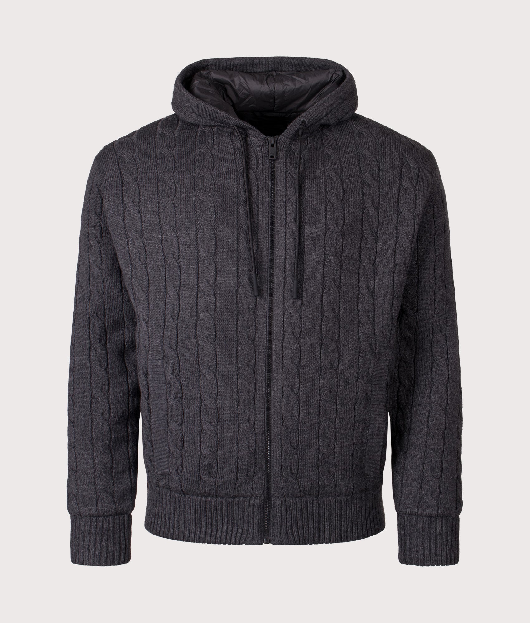 Kudable Hoodie in Black | BOSS | EQVVS | Front shot 