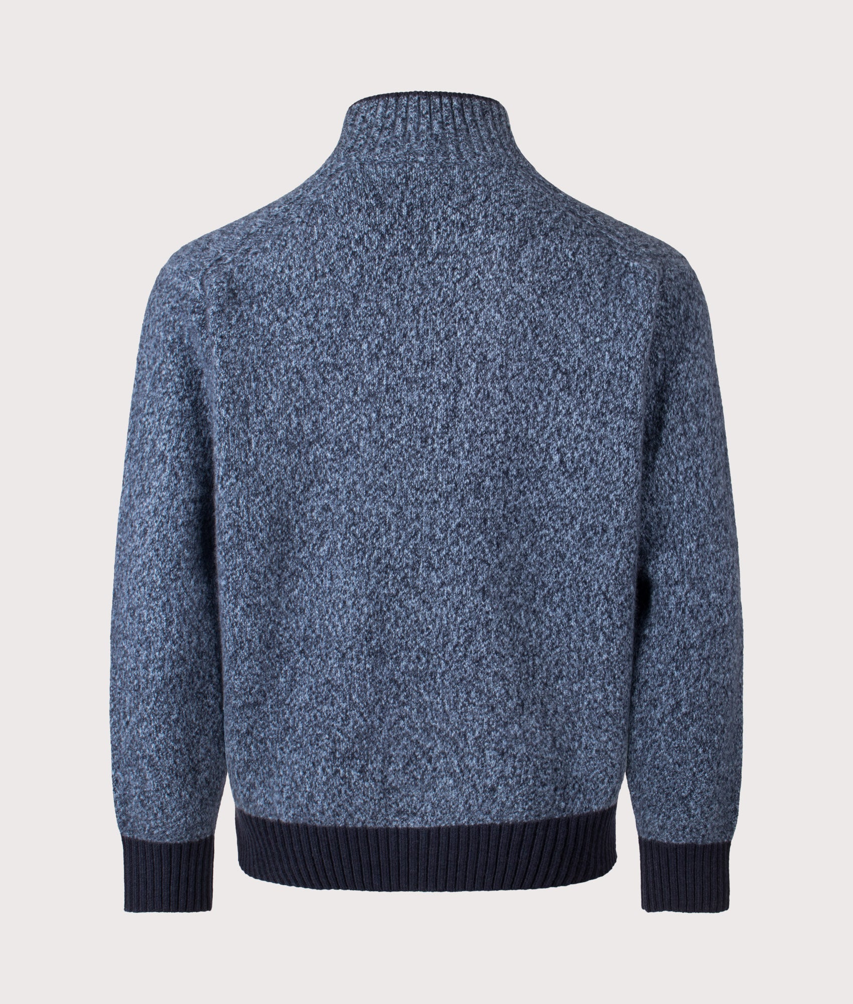 Oversized Kobear Quarter Zip Jumper in Dark Blue | 60% Wool | BOSS | EQVVS | Back shot 