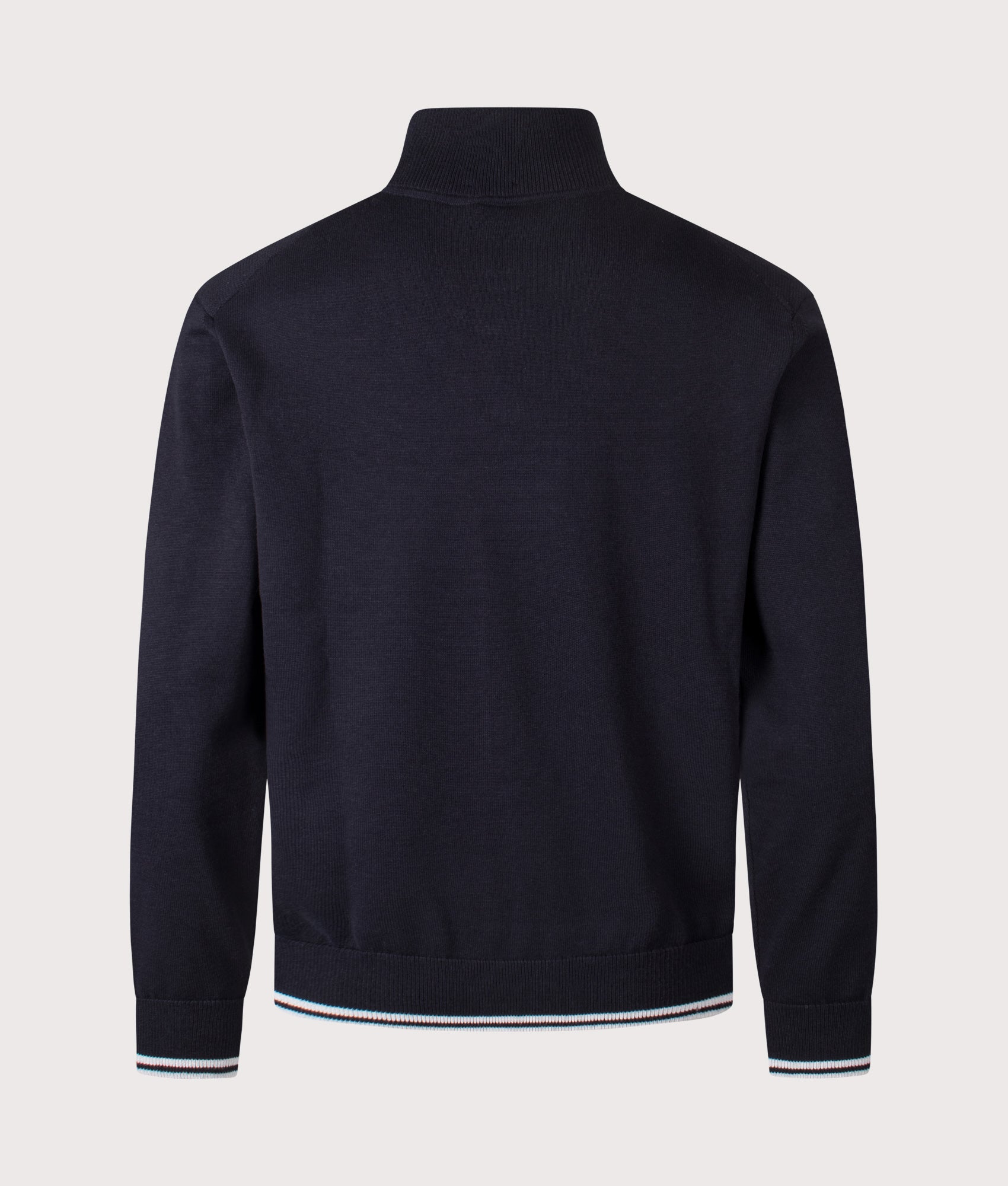 BOSS Zone Quarter Zip Sweatshirt arrives in Dark Blue at EQVVS Menswear. Back shot.