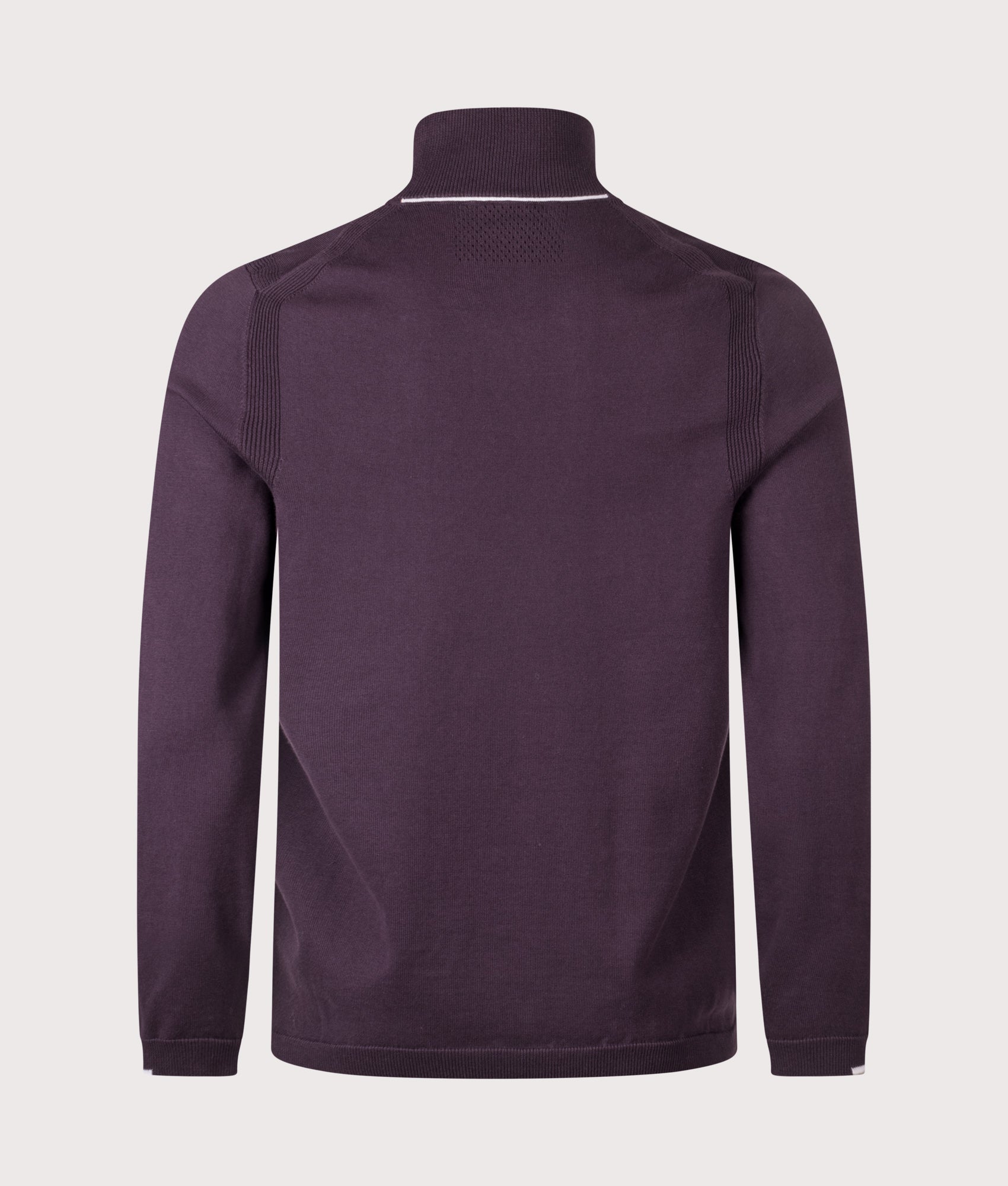 Ever X Quarter Zip Sweatshirt in Medium Purple | 100% Cotton | BOSS | EQVVS | Back shot 