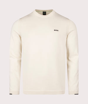 Ever X Sweatshirt in Open White | 100% Cotton | BOSS | EQVVS | Front shot 