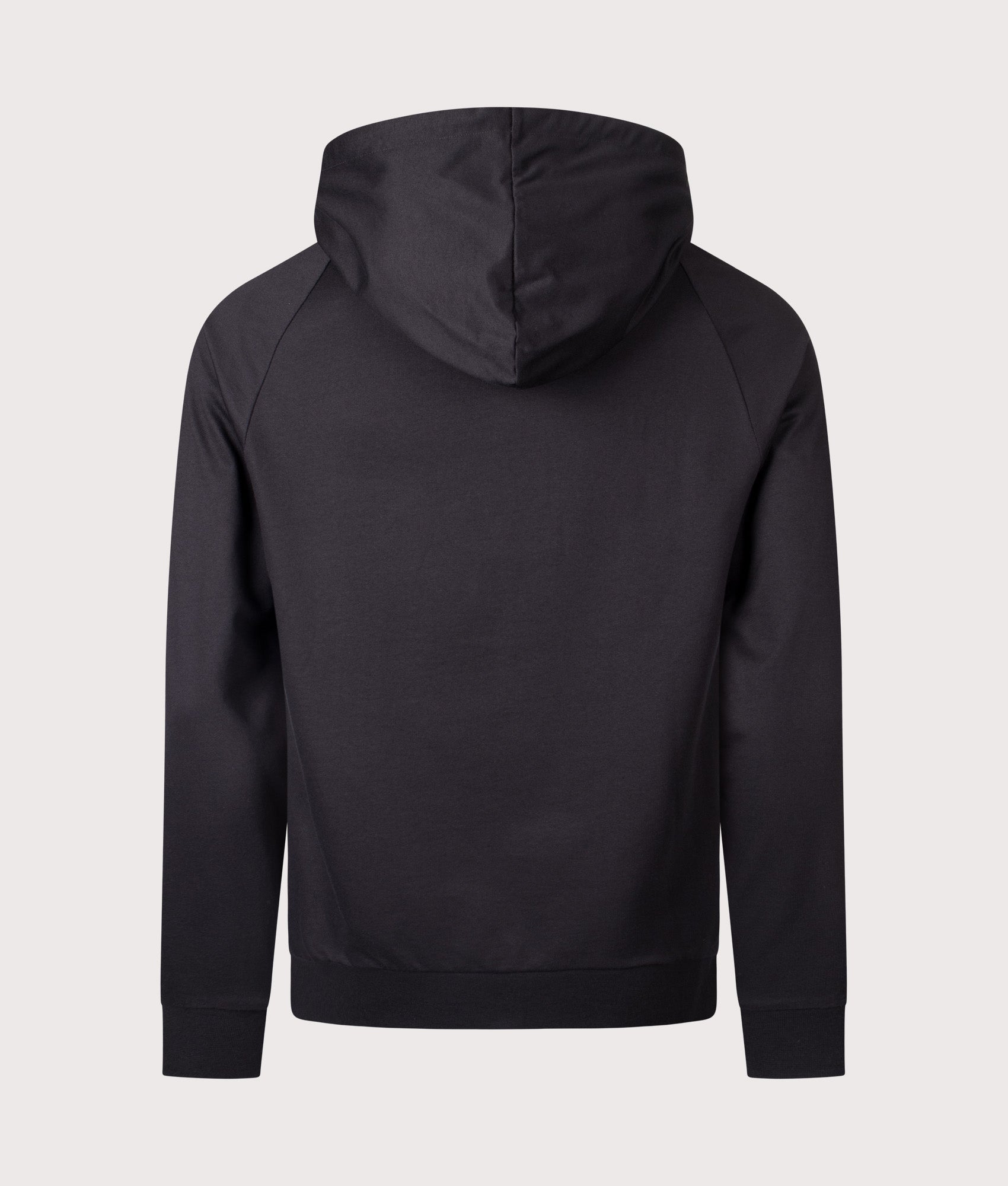 Striped Authentic Zip Through Hoodie in Black | 100% Cotton | BOSS | EQVVS | Back shot 