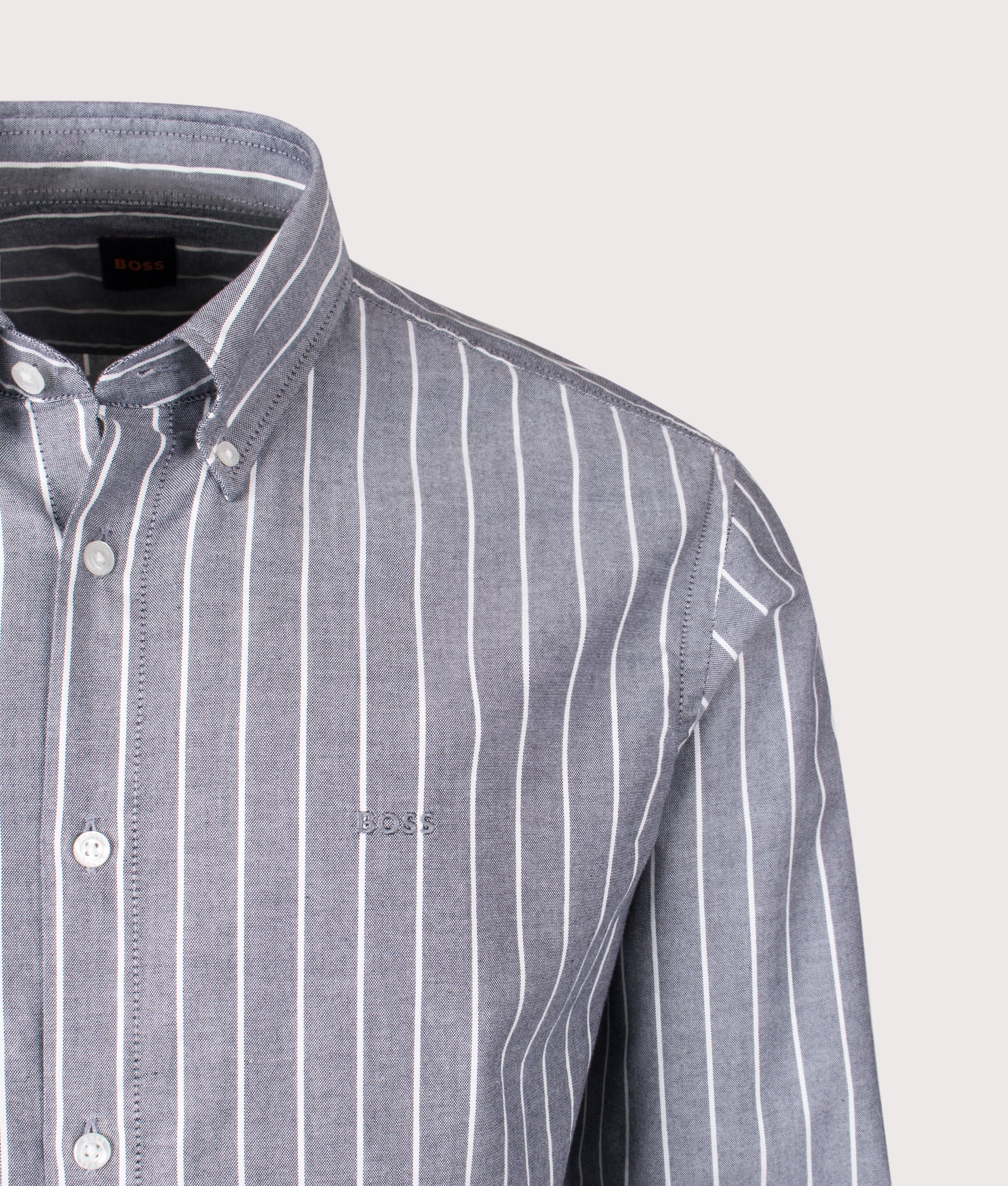 Ricoplus Shirt in Dark Blue | BOSS | EQVVS | Front detail shot 