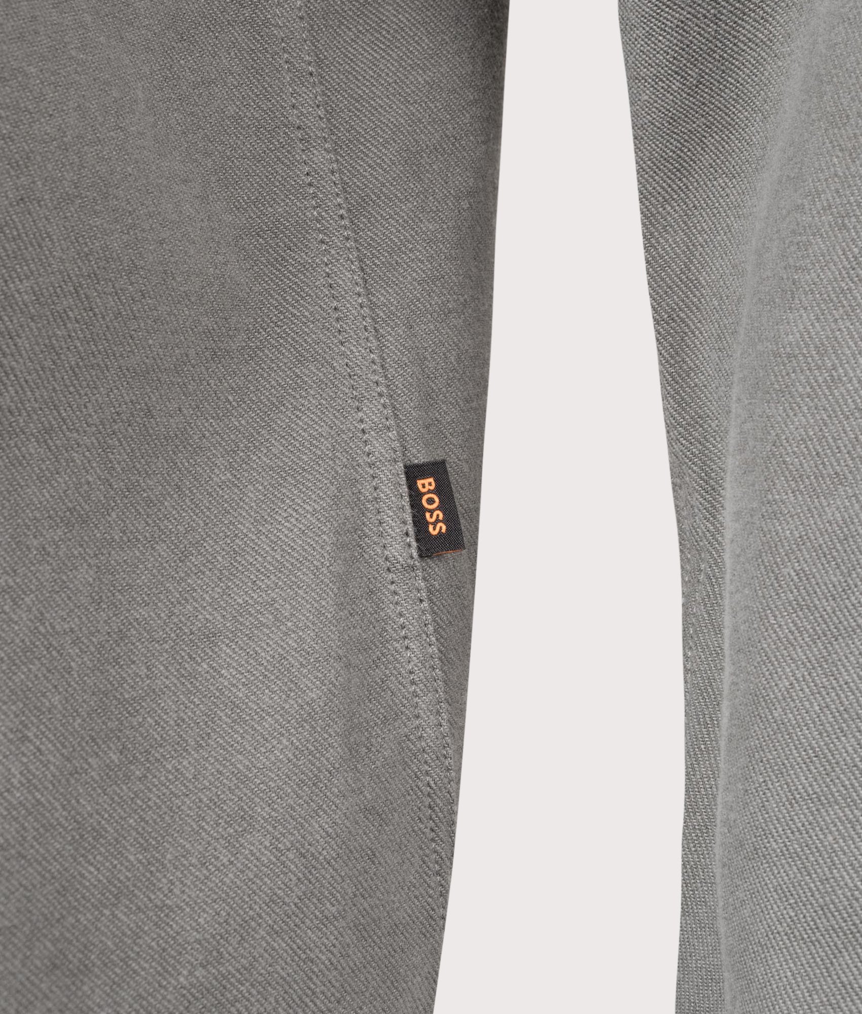 Rickert Shirt in Open Grey | 100% Cotton | BOSS | EQVVS | Front detail shot 