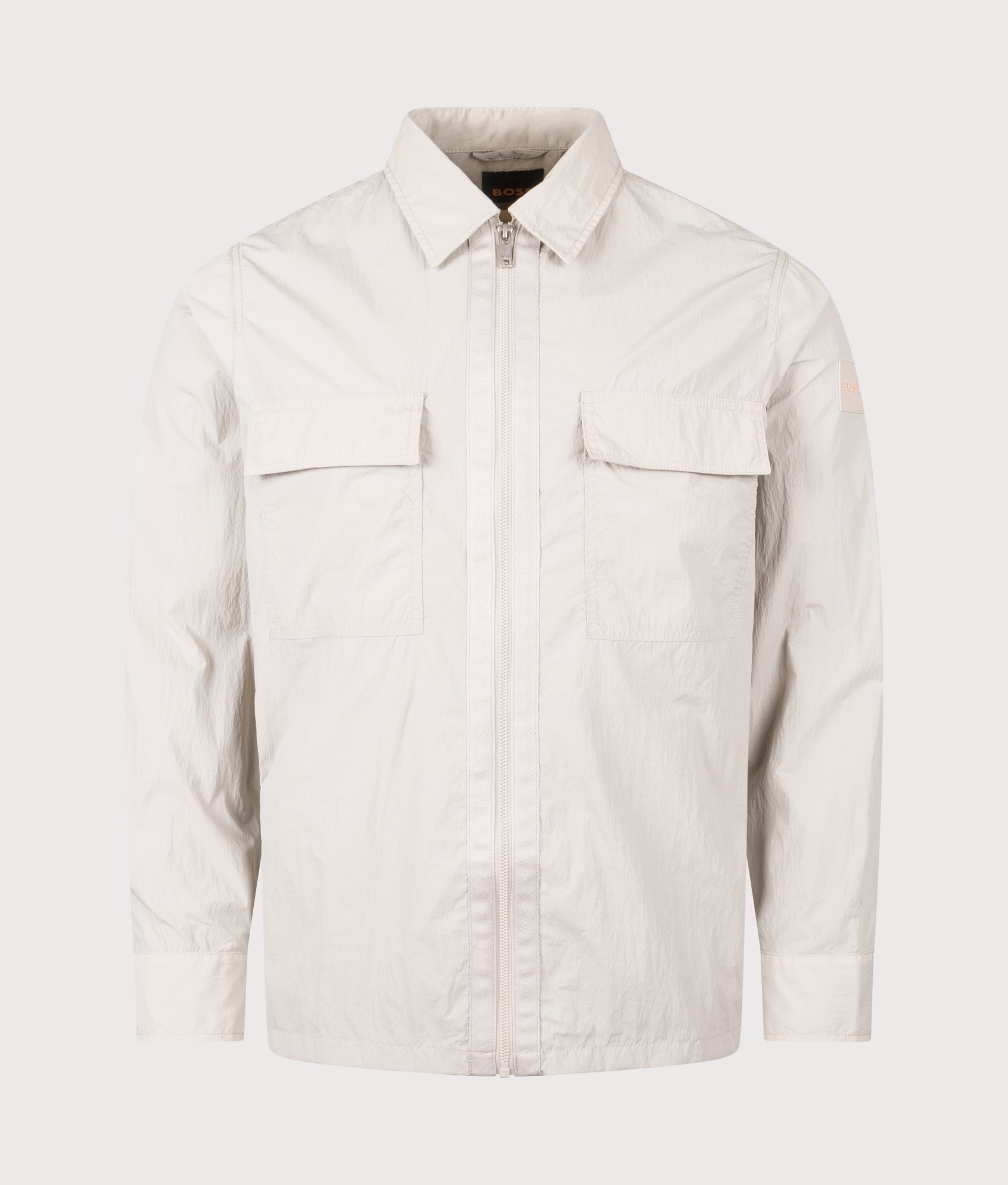 Lotape Overshirt in Open Grey | BOSS | EQVVS | Front shot 