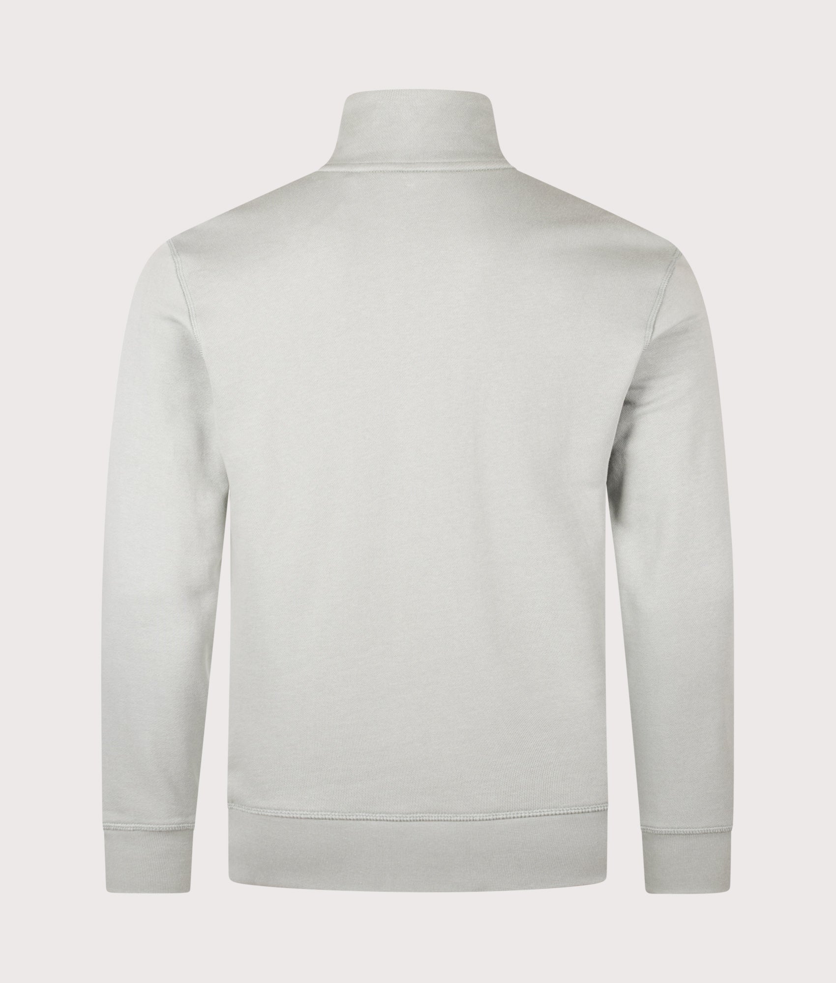 Quarter Zip Zetrust Sweatshirt in Open Green . 100% Cotton  | BOSS | Shot at EQVVS | Back shot