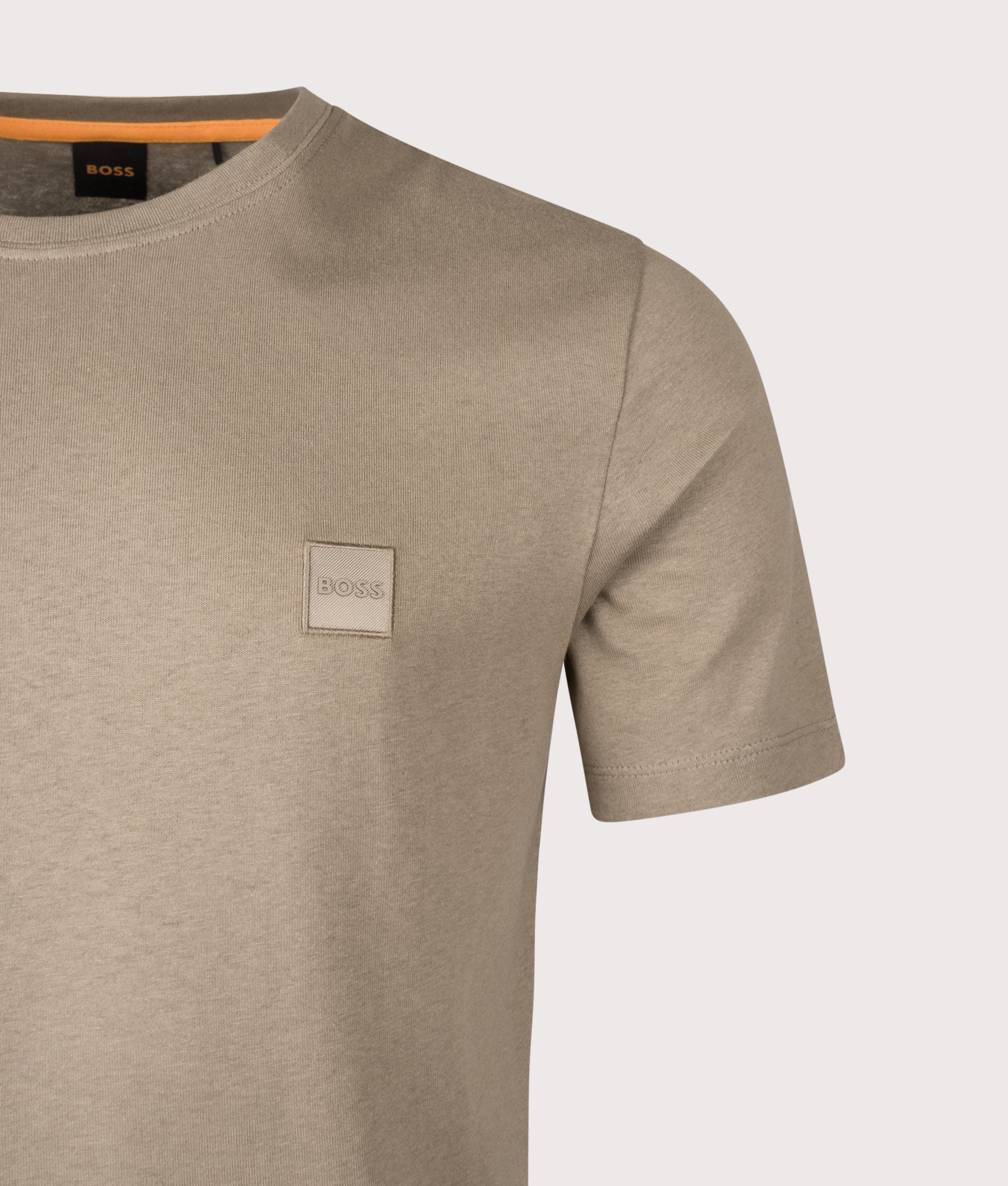 Tales T-Shirt in Open Green | 100% Cotton | BOSS | EQVVS | Front detail shot 