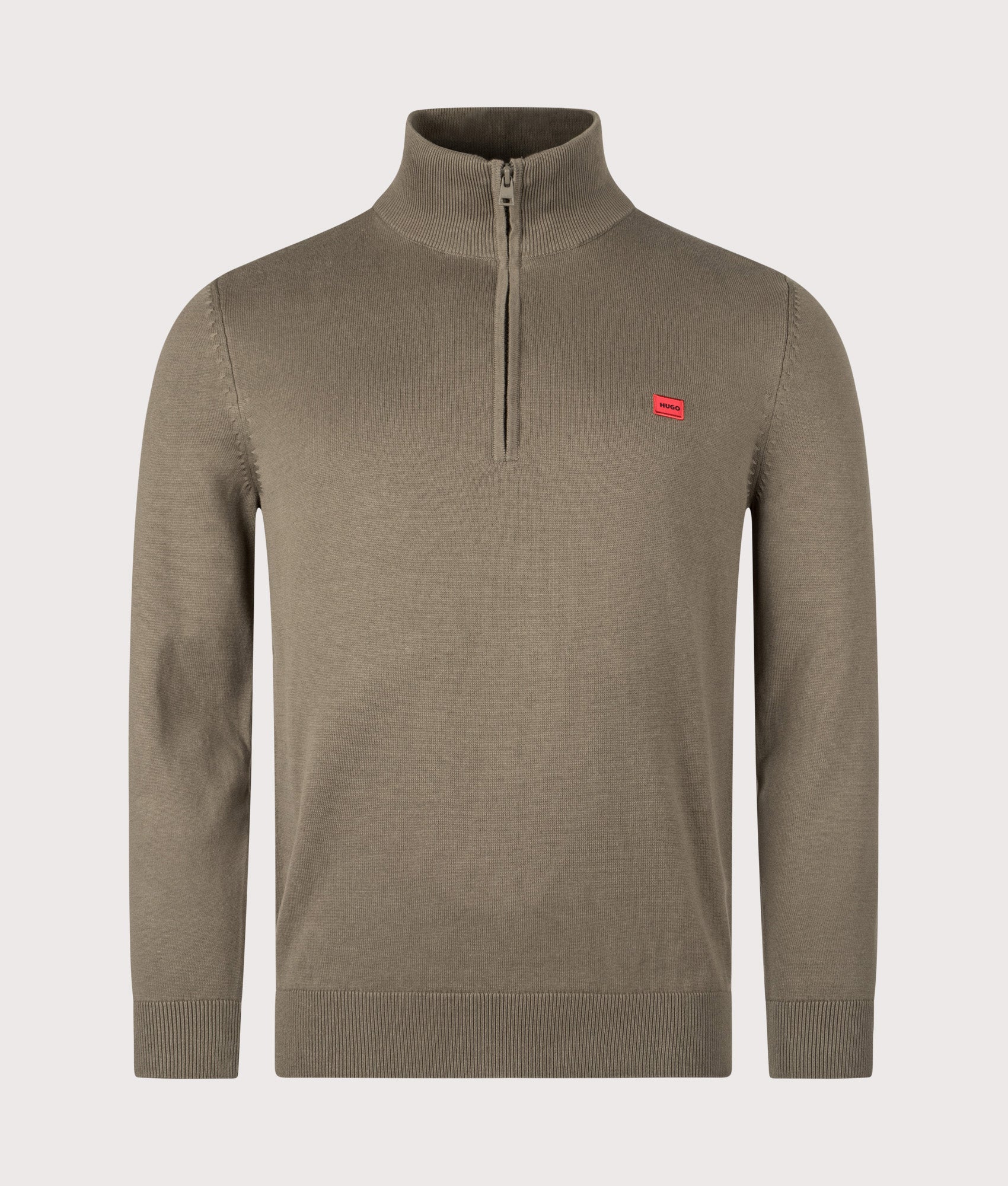 San Quintus Quarter Zip Sweatshirt in Grey | 100% Cotton | HUGO | EQVVS | Front shot