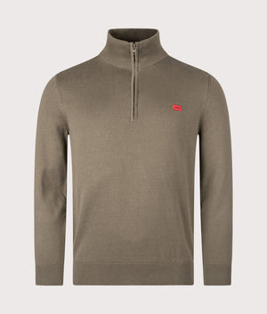San Quintus Quarter Zip Sweatshirt in Grey | 100% Cotton | HUGO | EQVVS | Front shot
