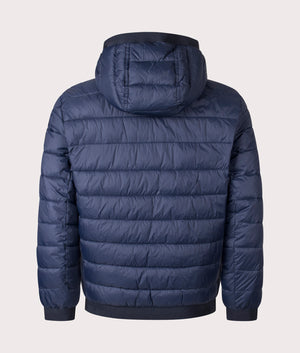 BOSS Odenis Jacket in Dark Blue at EQVVS Menswear. Back shot.