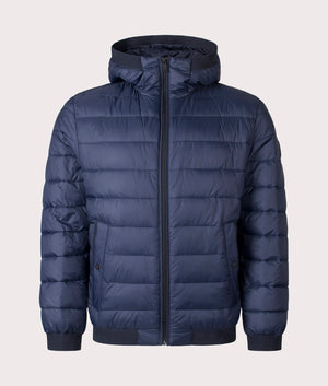 BOSS Odenis Jacket in Dark Blue at EQVVS Menswear. Front shot.