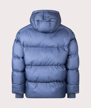 BOSS Orbok puffer jacket in Open Blue at EQVVS Menswear. Back shot.