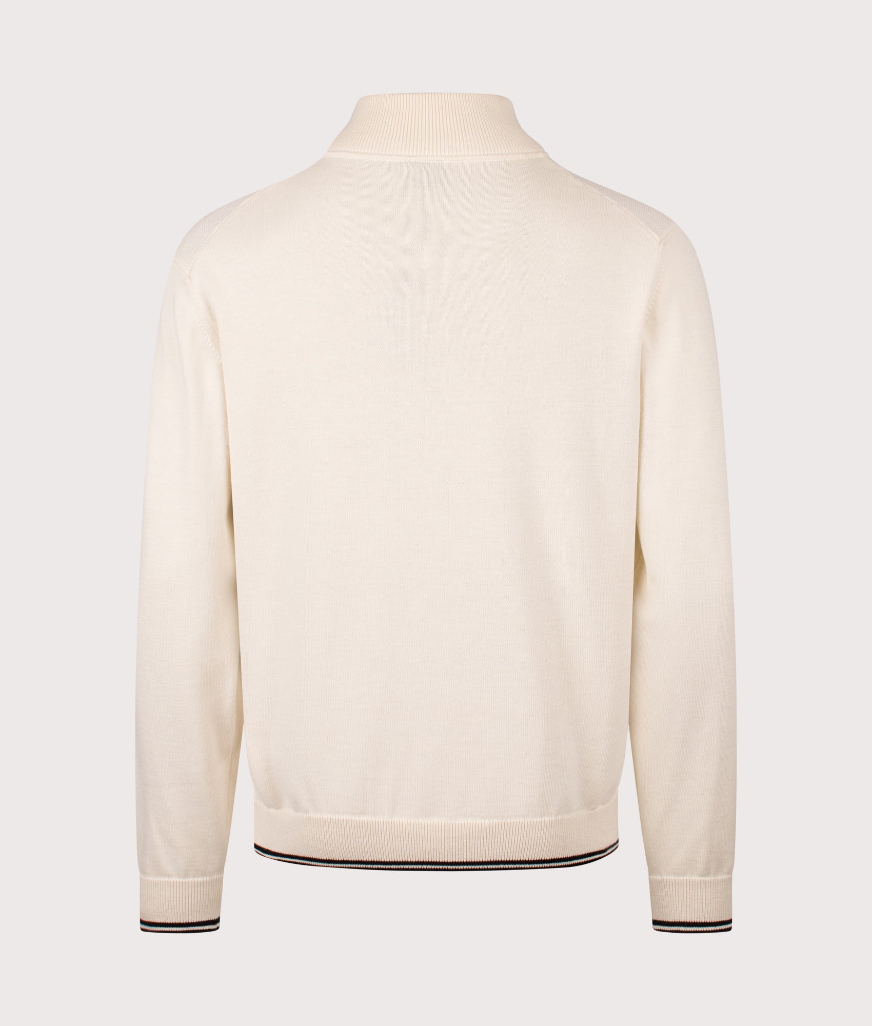 Zone Quarter Zip Sweatshirt in Open White | Cotton Blend | BOSS | EQVVS | Back shot 