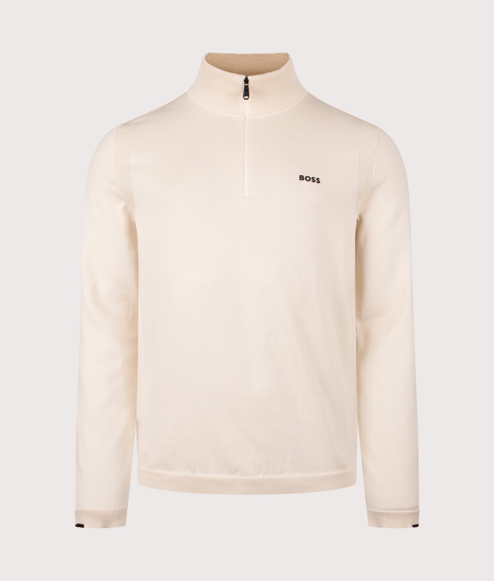 Ever X Quarter Zip Sweatshirt in Open White | Regenerative Cotton | BOSS | EQVVS | Front shot 