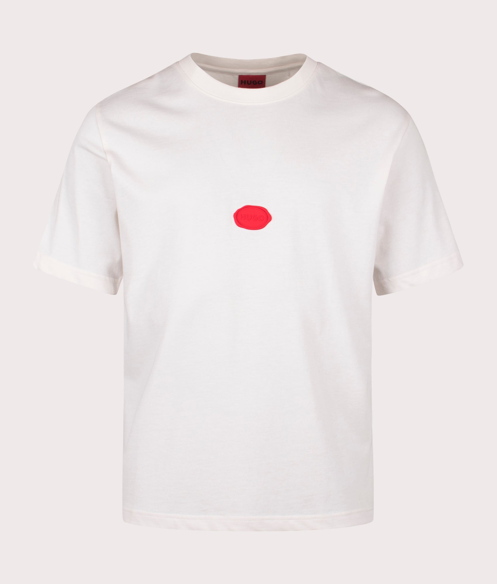 Relaxed Fit Divis T-Shirt in Natural | 100% Cotton | HUGO | EQVVS | Front shot 