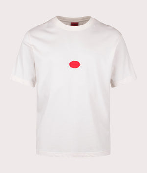 Relaxed Fit Divis T-Shirt in Natural | 100% Cotton | HUGO | EQVVS | Front shot 