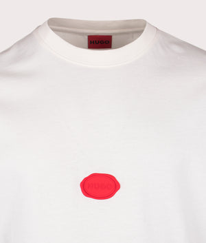 Relaxed Fit Divis T-Shirt in Natural | 100% Cotton | HUGO | EQVVS | Front detail shot 
