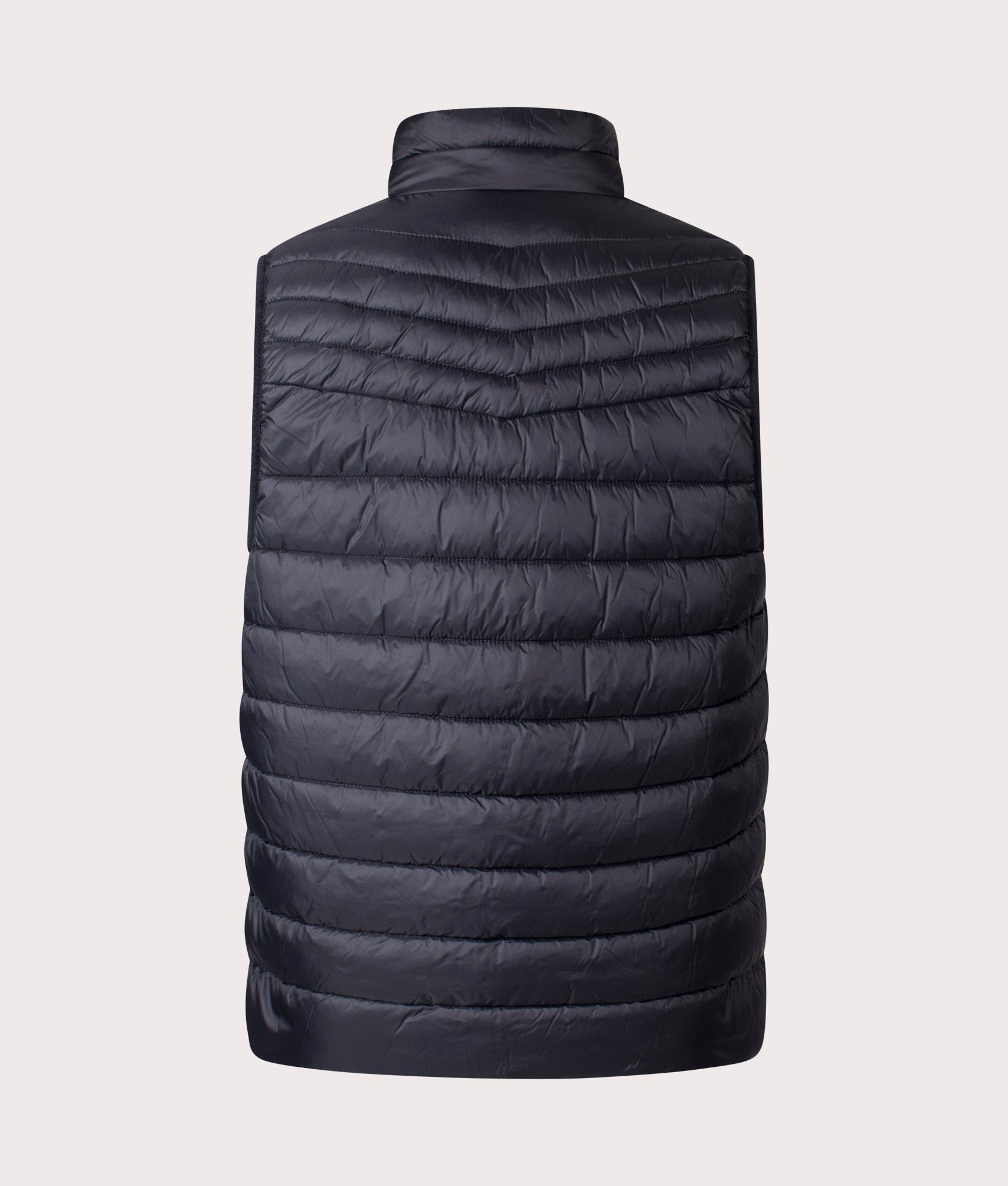 Odeno2 Packable Gilet in Black at EQVVS Menswear. Back Shot.
