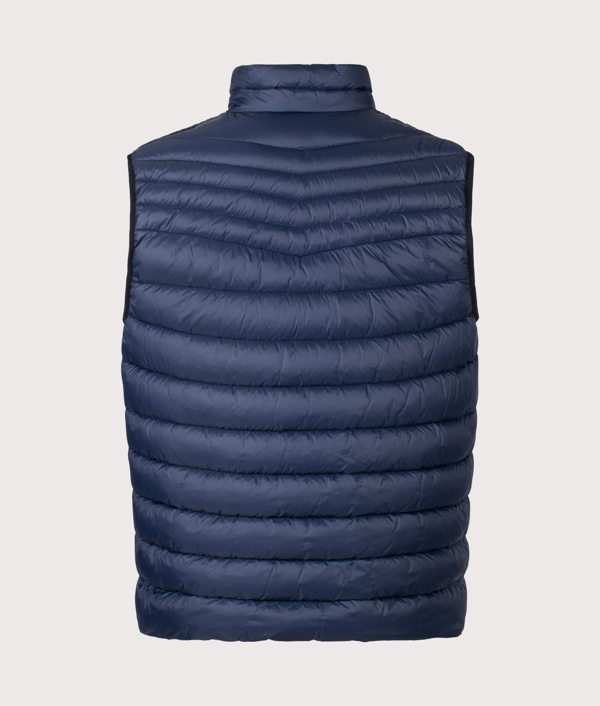 BOSS Slim Fit Odeno2 Packable Gilet in Dark Blue at EQVVS Menswear. Back shot.