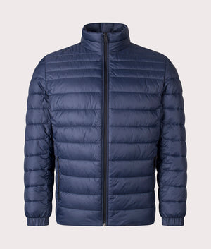 BOSS Oden 2 Packable Jacket in Dark Blue at EQVVS Menswear. Front shot.