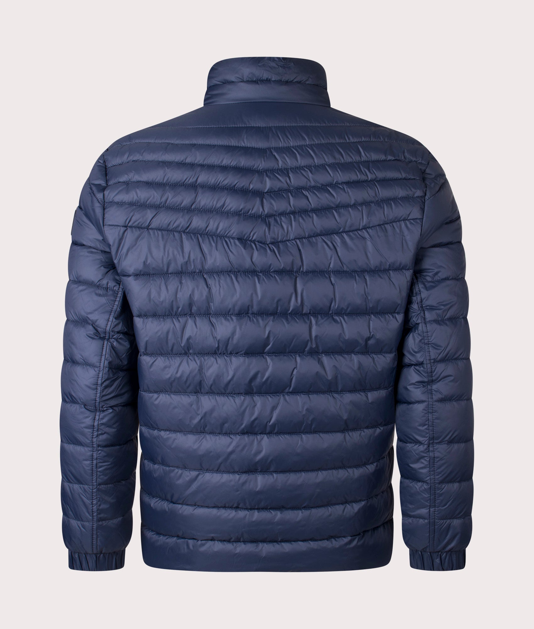 BOSS Oden 2 Packable Jacket in Dark Blue at EQVVS Menswear. Back Shot.