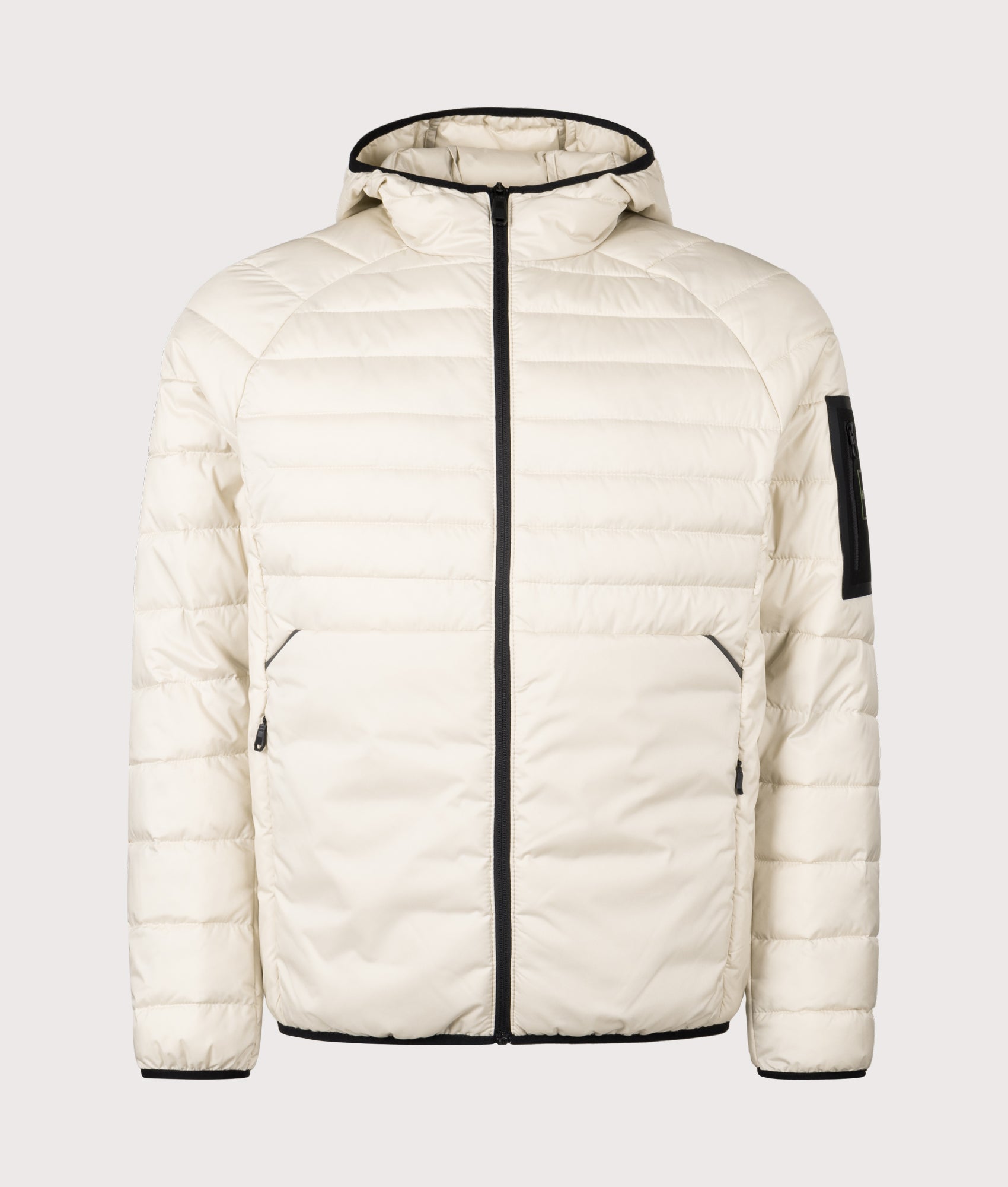 Urbanex Hooded Jacket in Open White | BOSS | EQVVS | Front shot 