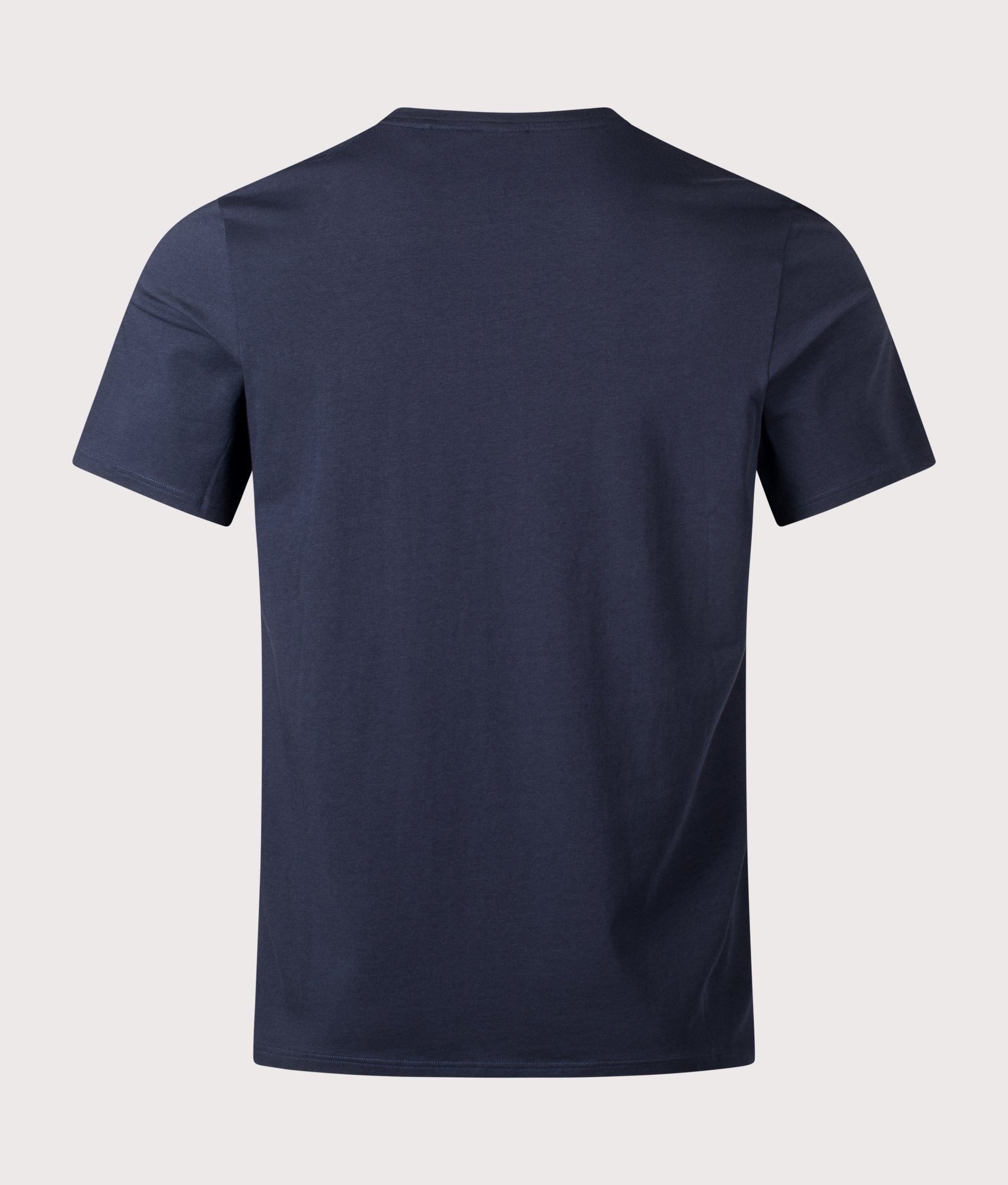 BOSS Stripe Tape Pyjama T-Shirt in Dark Blue at EQVVS Menswear. Back shot.