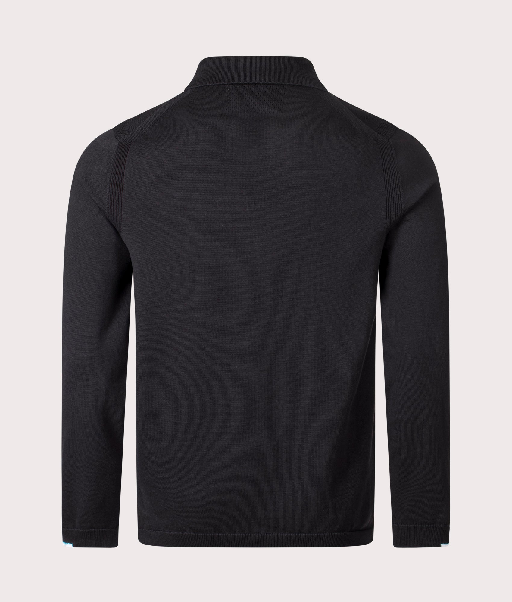Ever X Knitted Polo Shirt in Black | 100% Cotton | BOSS | EQVVS | Back shot