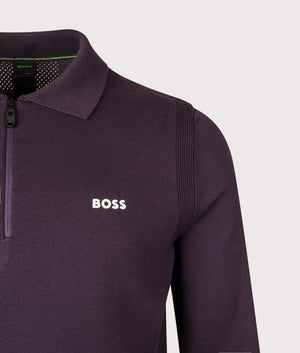Ever X Jacket by BOSS in Medium Purple. Shot by EQVVS. Detail shot.