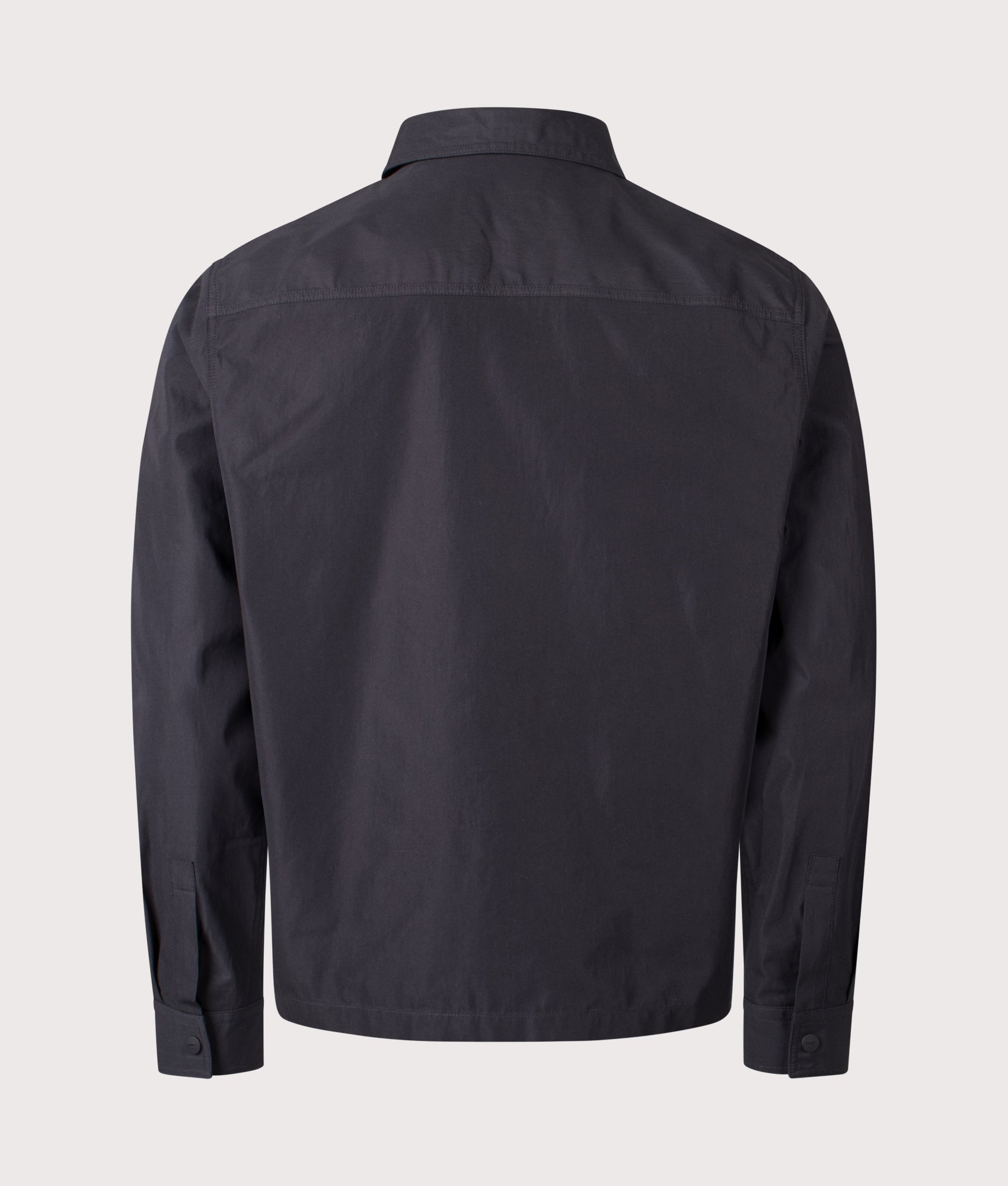 Oversized Zip Through Evalom Shirt in Black | HUGO | EQVVS | Back shot 