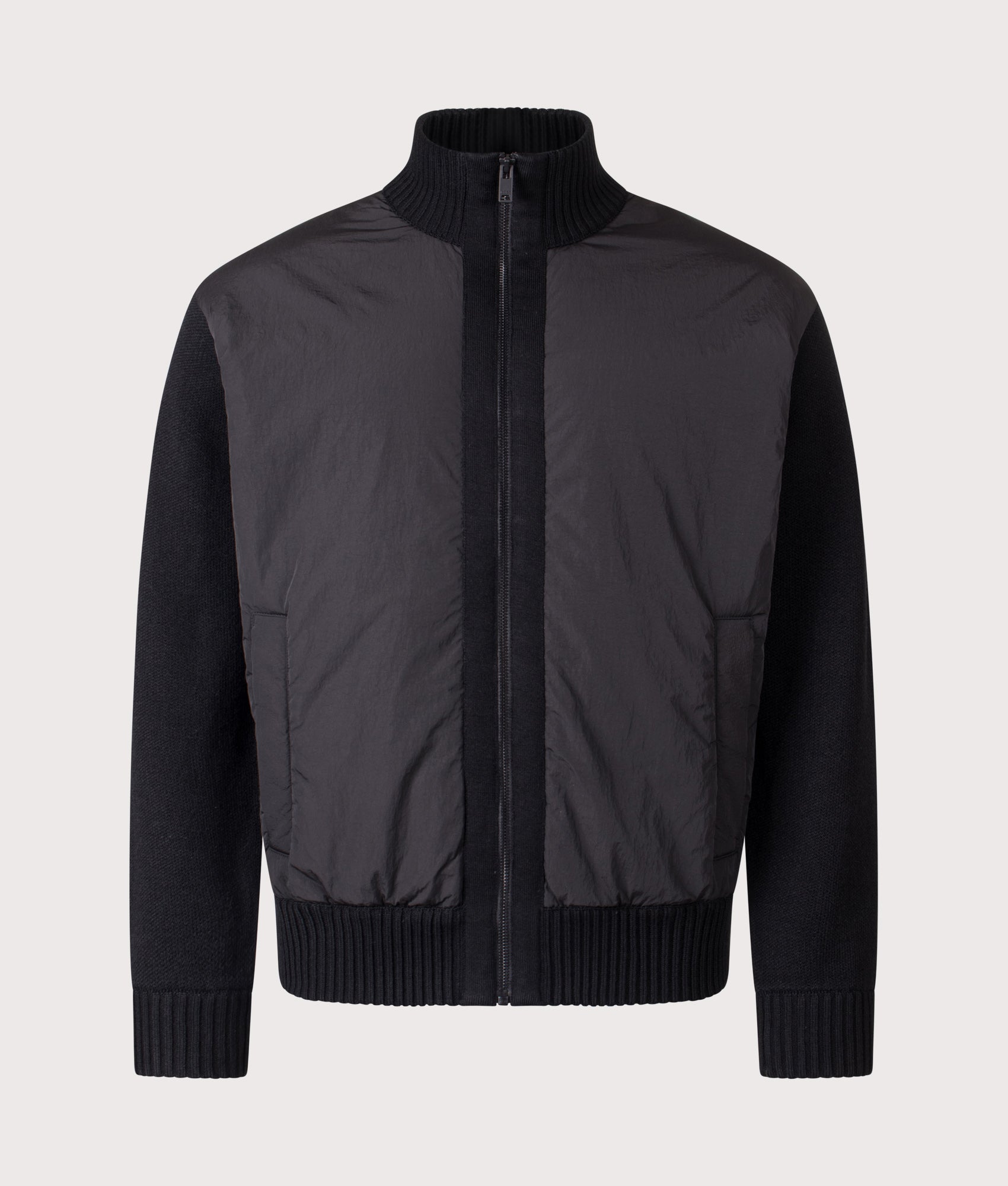 Korado Track Top in Black | BOSS | EQVVS | Front shot 