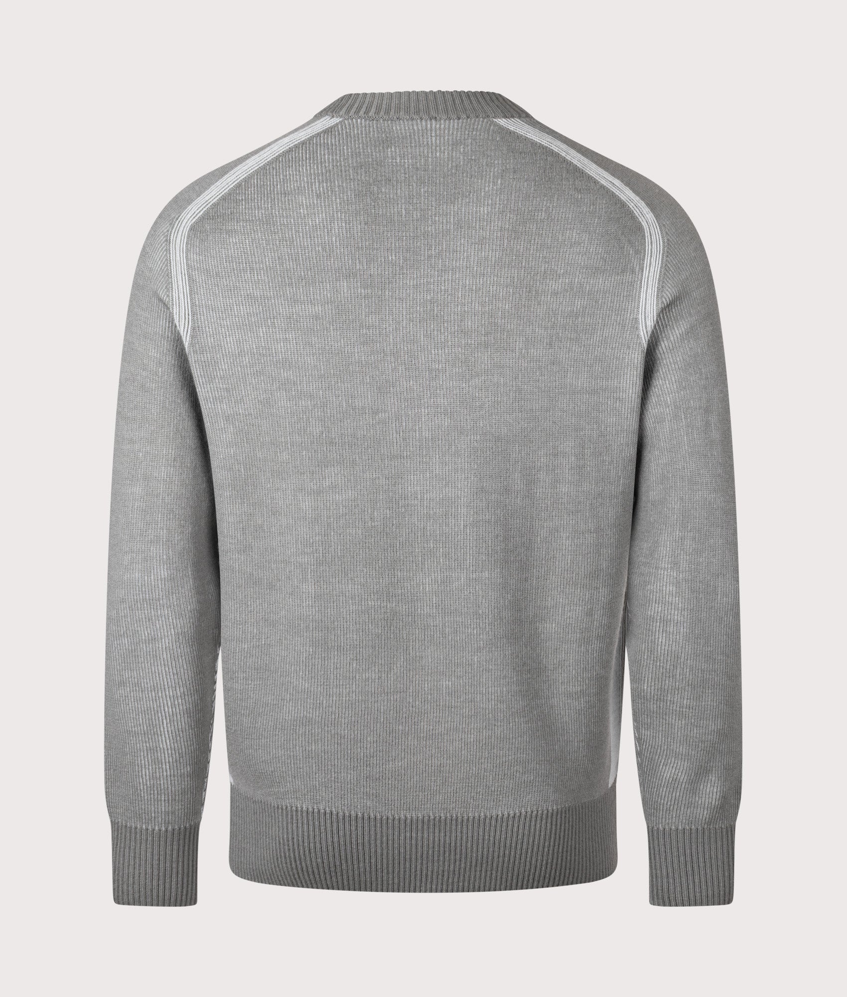 BOSS Akajer Jumper in Open Grey at EQVVS Menswear. Back shot.