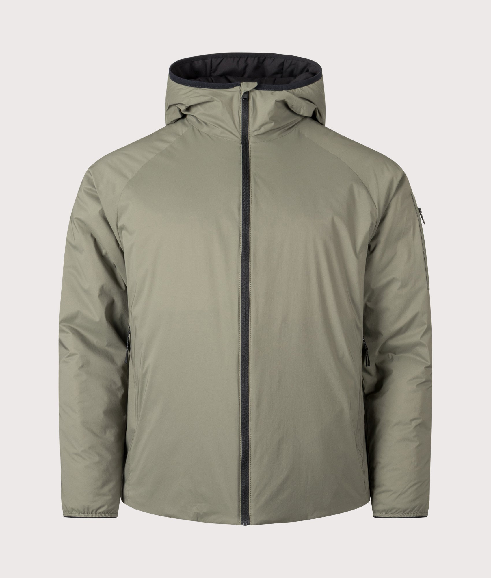 Lite X Hooded Jacket in Dark Beige | BOSS | EQVVS | Front shot