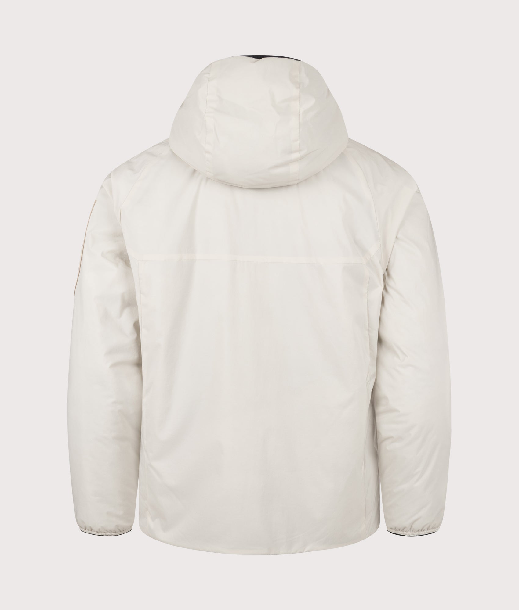 BOSS Lite X Hooded Jacket in Light Beige at EQVVS Menswear. Back shot.