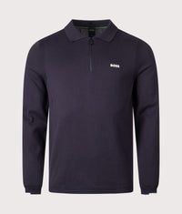 Ever-X Knitted Long Sleeve Polo Shirt: 402 Dark Blue 