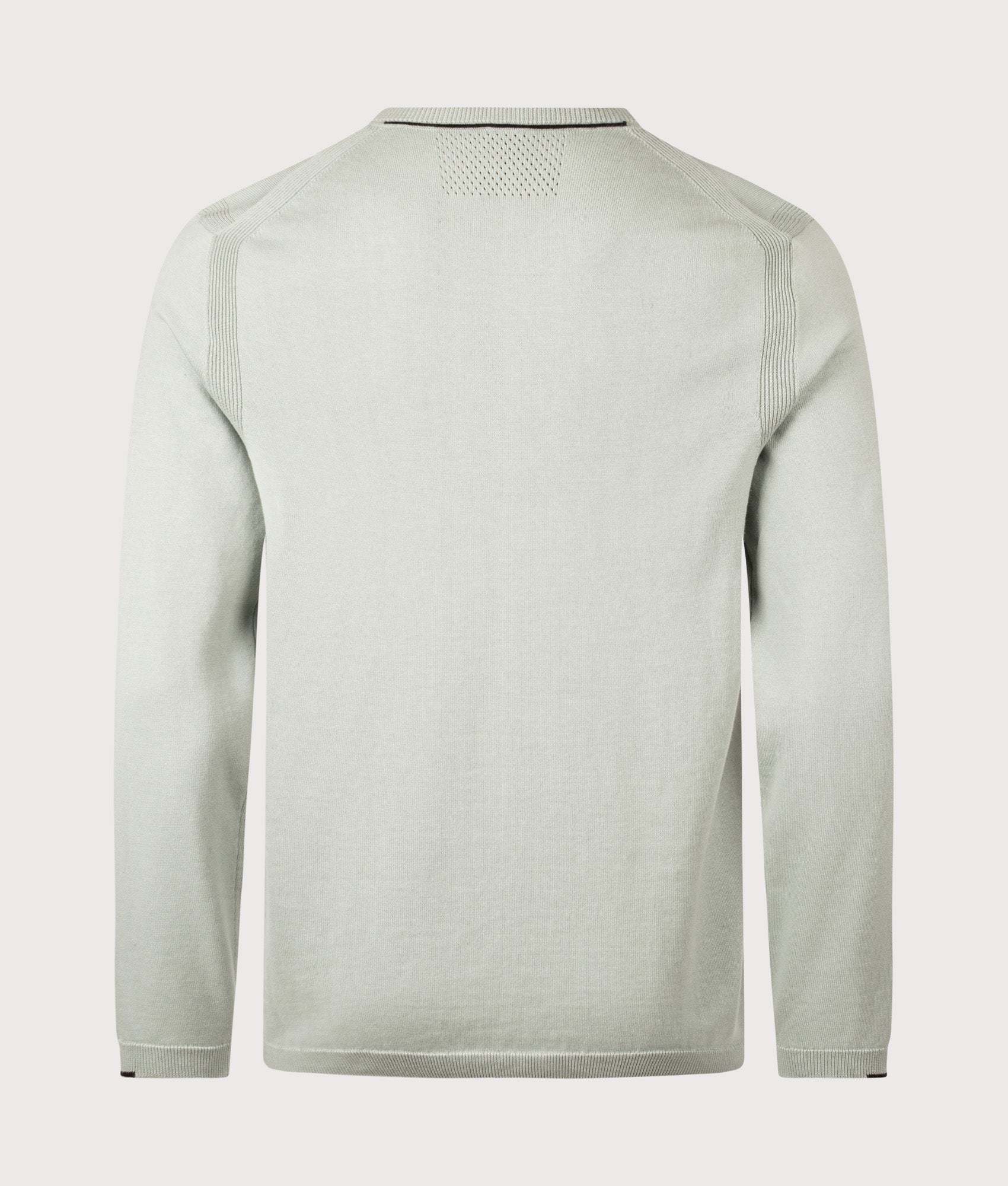 BOSS Ever-X Crew Neck Jumper in Open Green at EQVVS Menswear. Back shot.