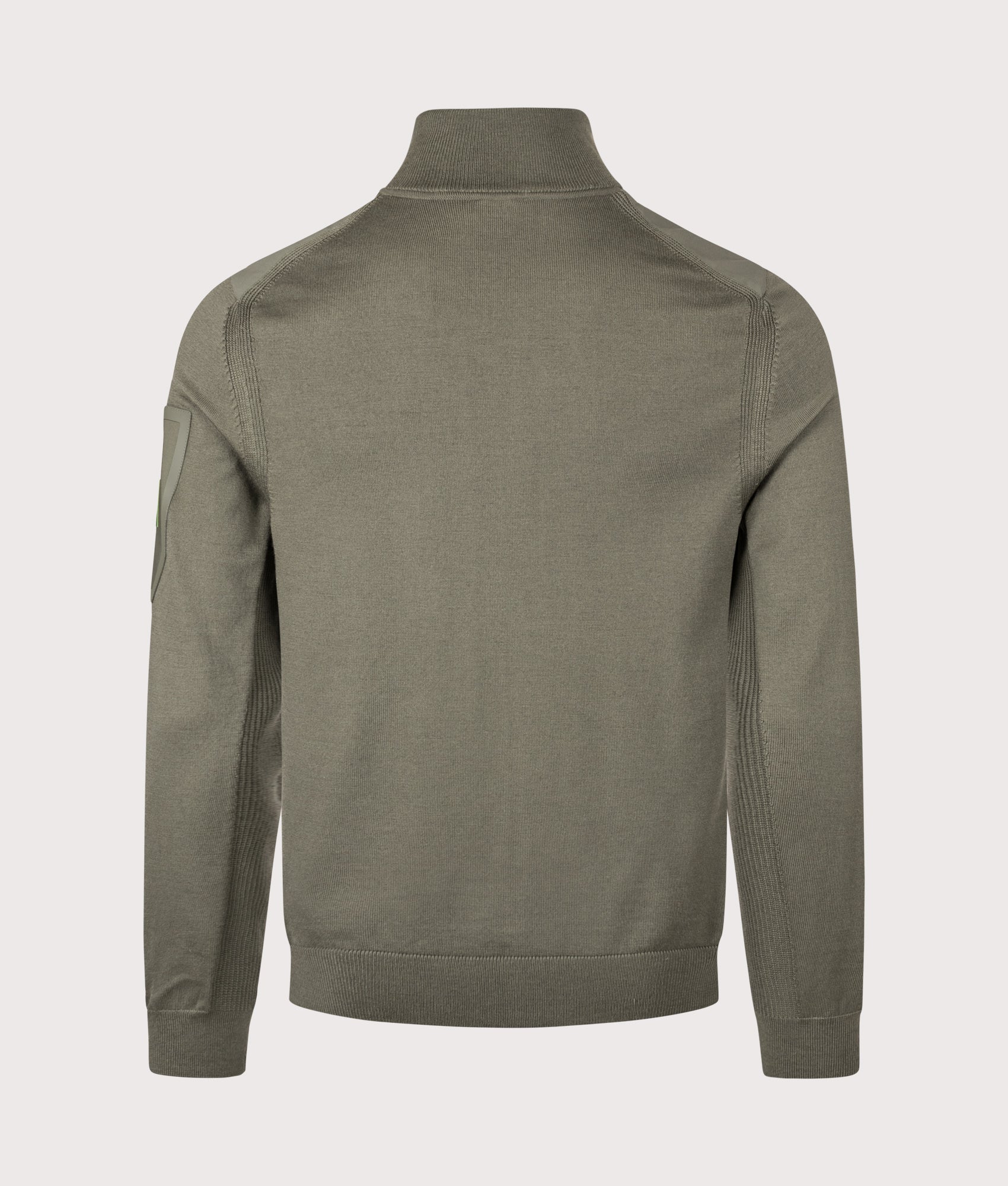 Momentum-X Track Top in Dark Beige | BOSS | EQVVS | Back shot 
