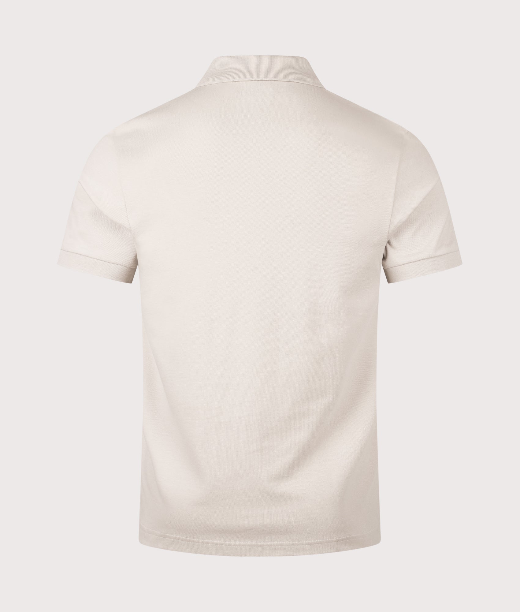 Boss Slim Fit Passerzip Polo Shirt in Open Grey at EQVVS Menswear. Back shot.