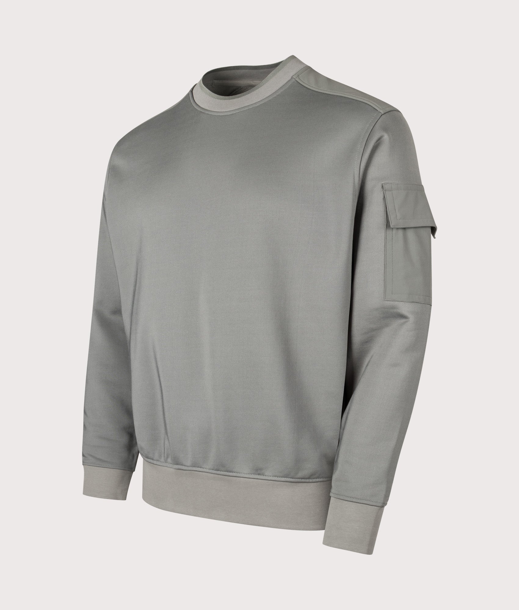 We Functional Sweatshirt in Open Grey | BOSS | EQVVS | Front angle shot 