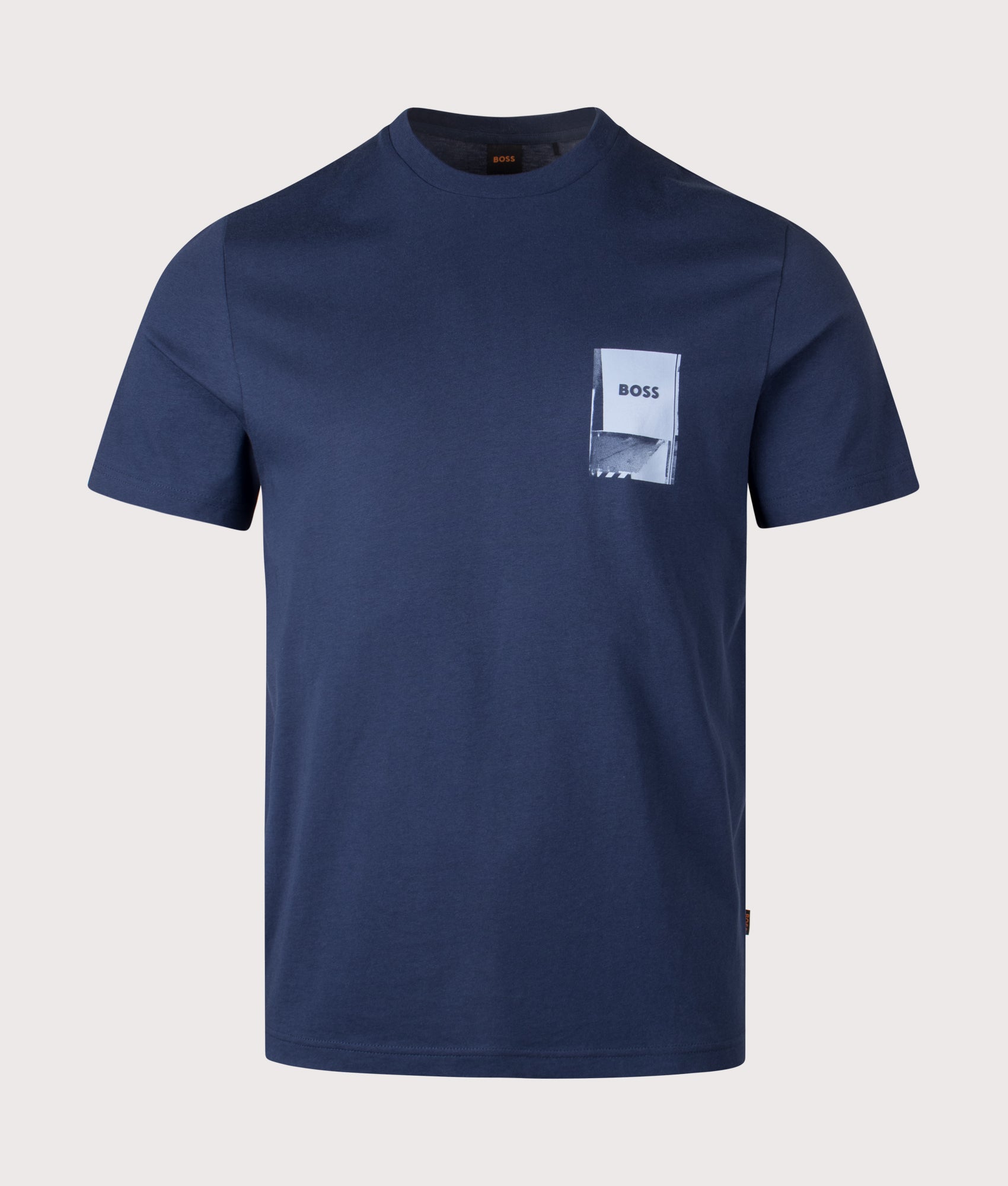 Te Plain T-Shirt in Open Blue | 100% Cotton | BOSS | EQVVS | Front shot 