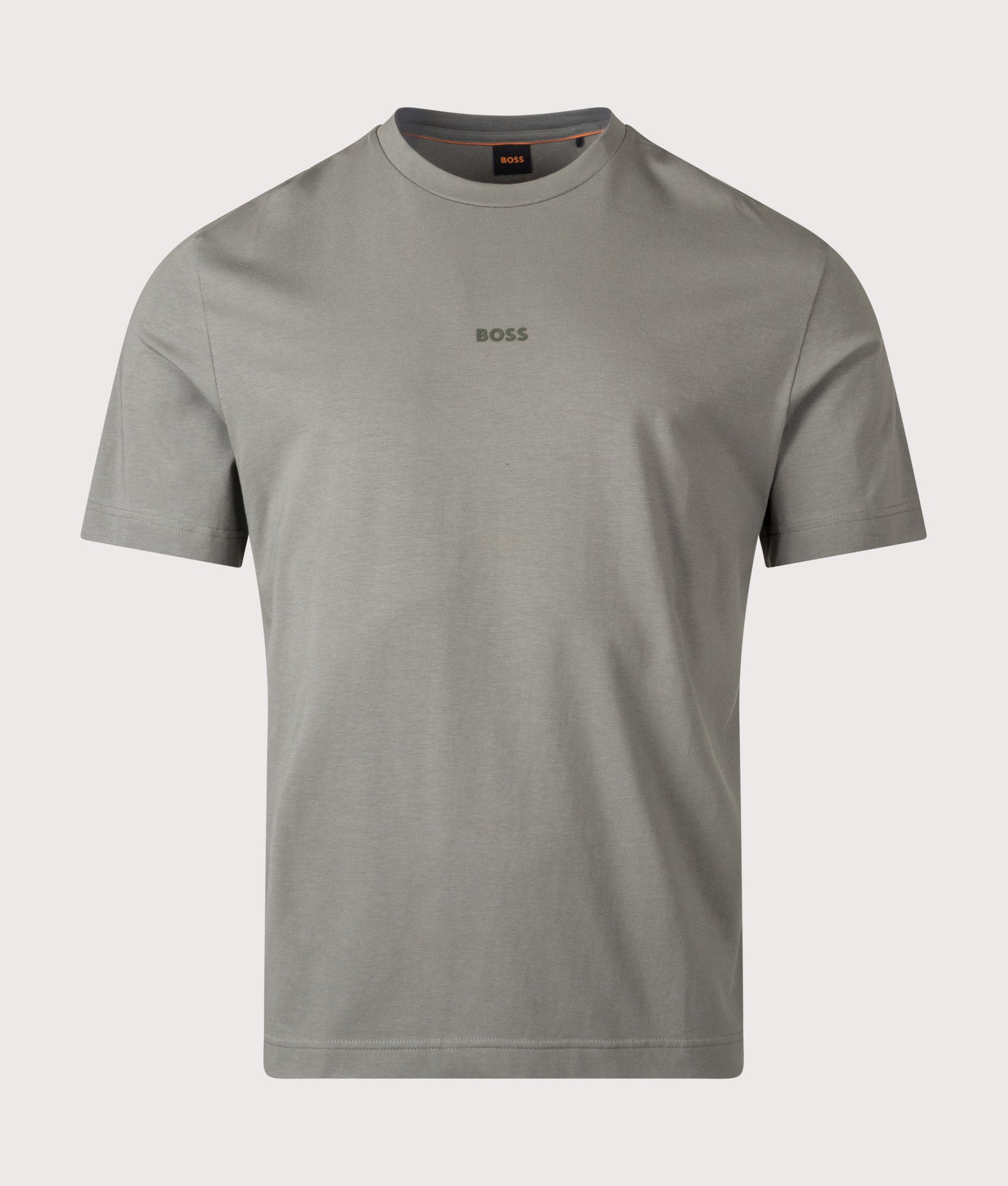 BOSS Relaxed Fit TChup T-Shirt in Open Grey at EQVVS Menswear. Front shot.