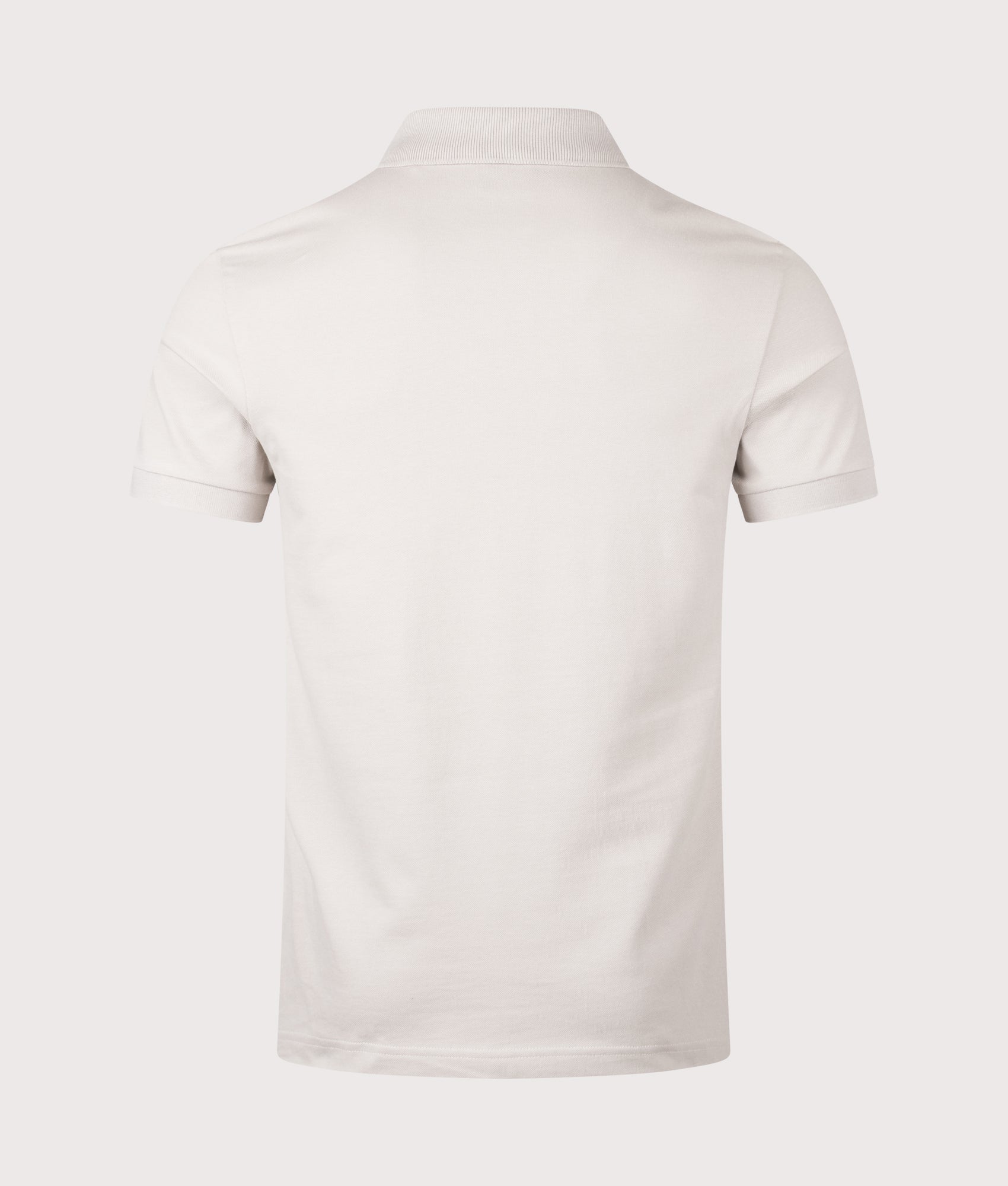 BOSS Slim Fit Passenger Polo Shirt in Open Grey at EQVVS Menswear. Back shot.