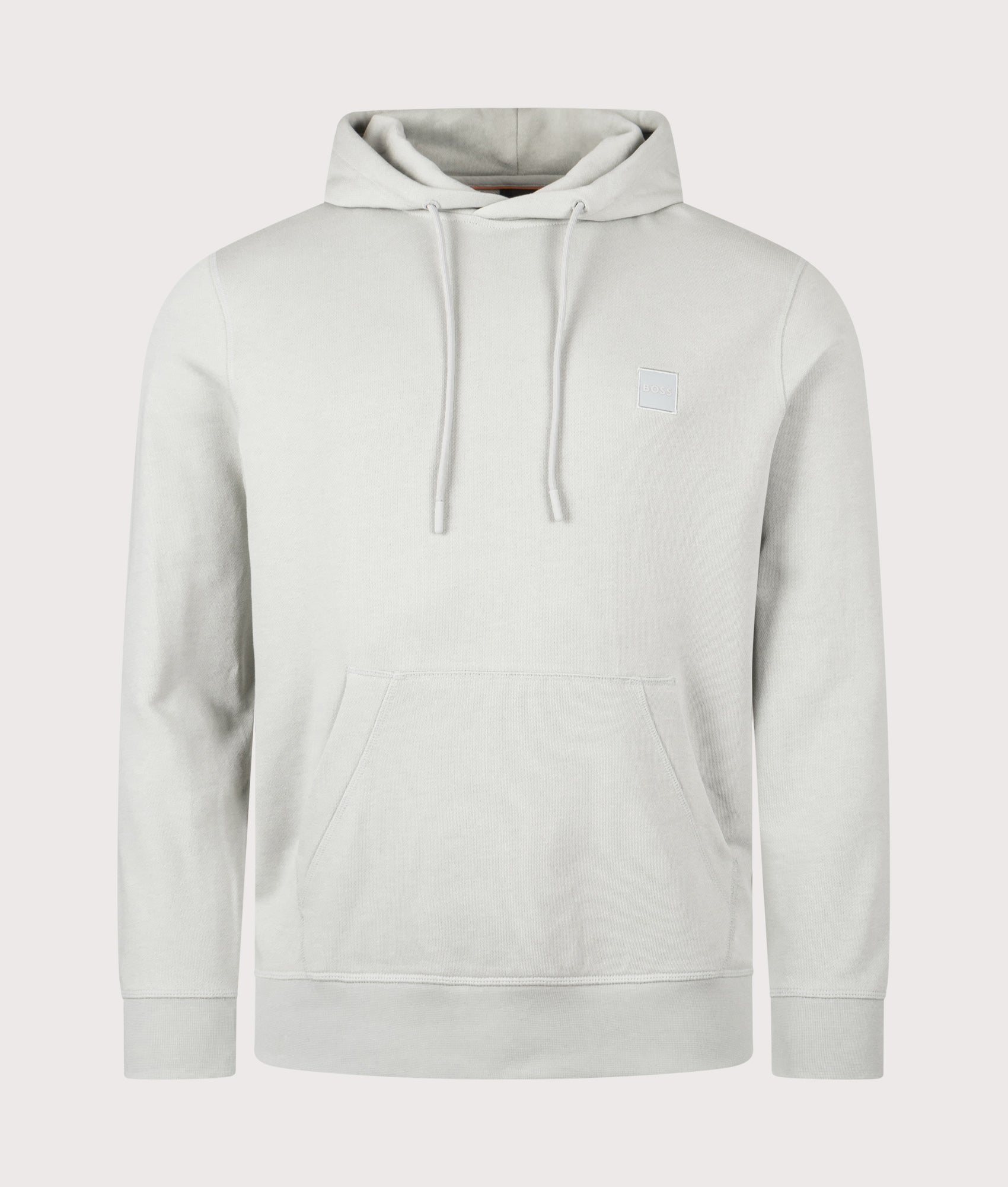 Wetalk Hoodie in Silver | 100% Cotton | BOSS | EQVVS | Front shot 