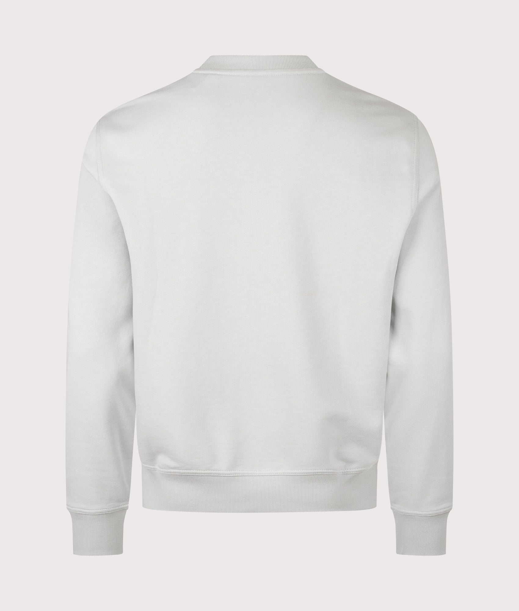BOSS Relaxed Fit WeSmall Sweatshirt in  Silver at EQVVS Menswear. Back shot.