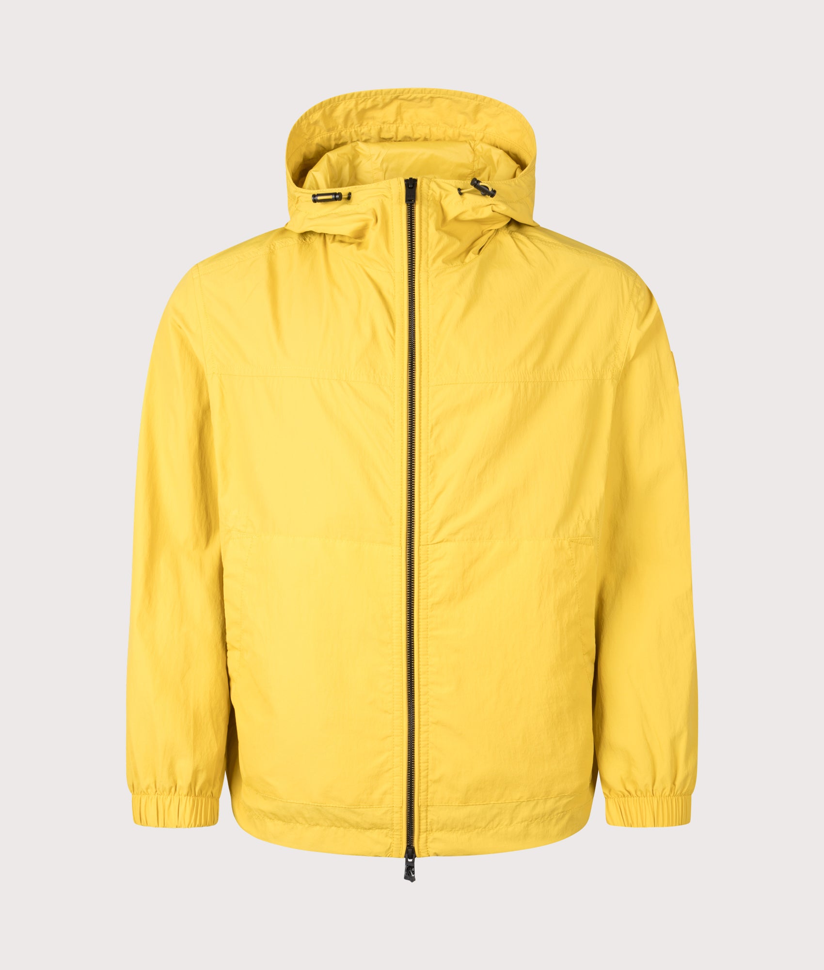 BOSS Orip Jacket in Medium Yellow at EQVVS Menswear. Front shot.